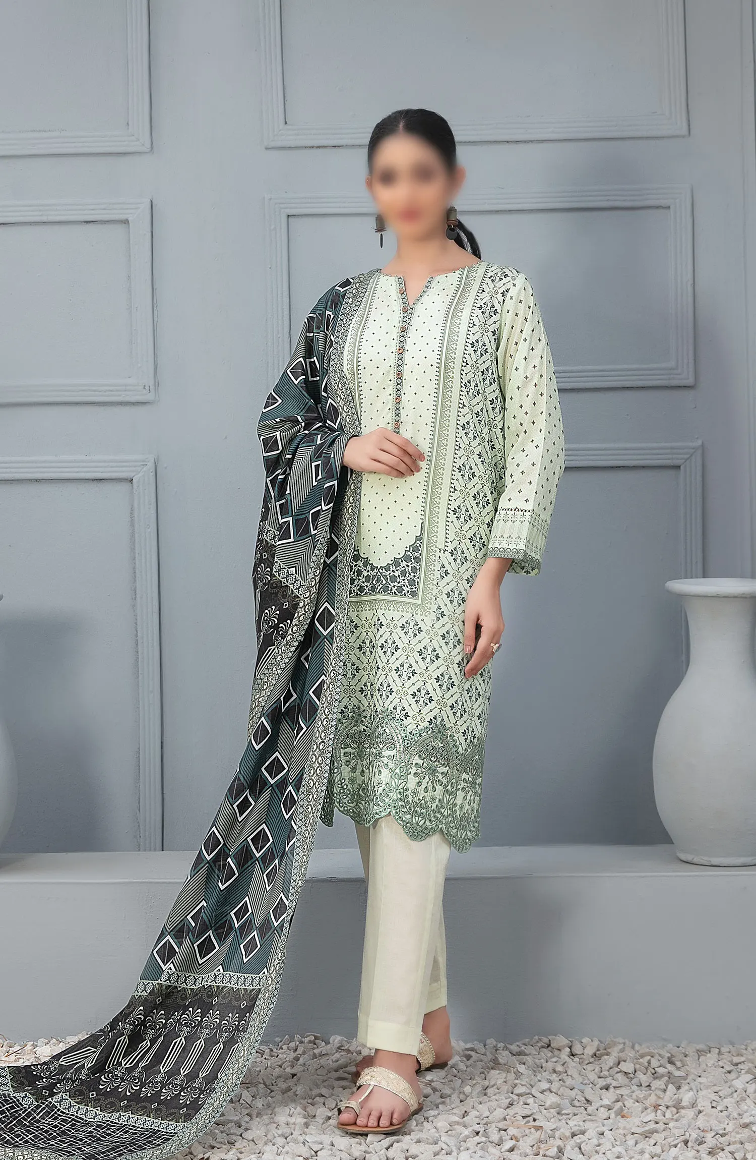 Cloite - Stitched Embroidered Digital Lawn Collection 2024 - D-9433