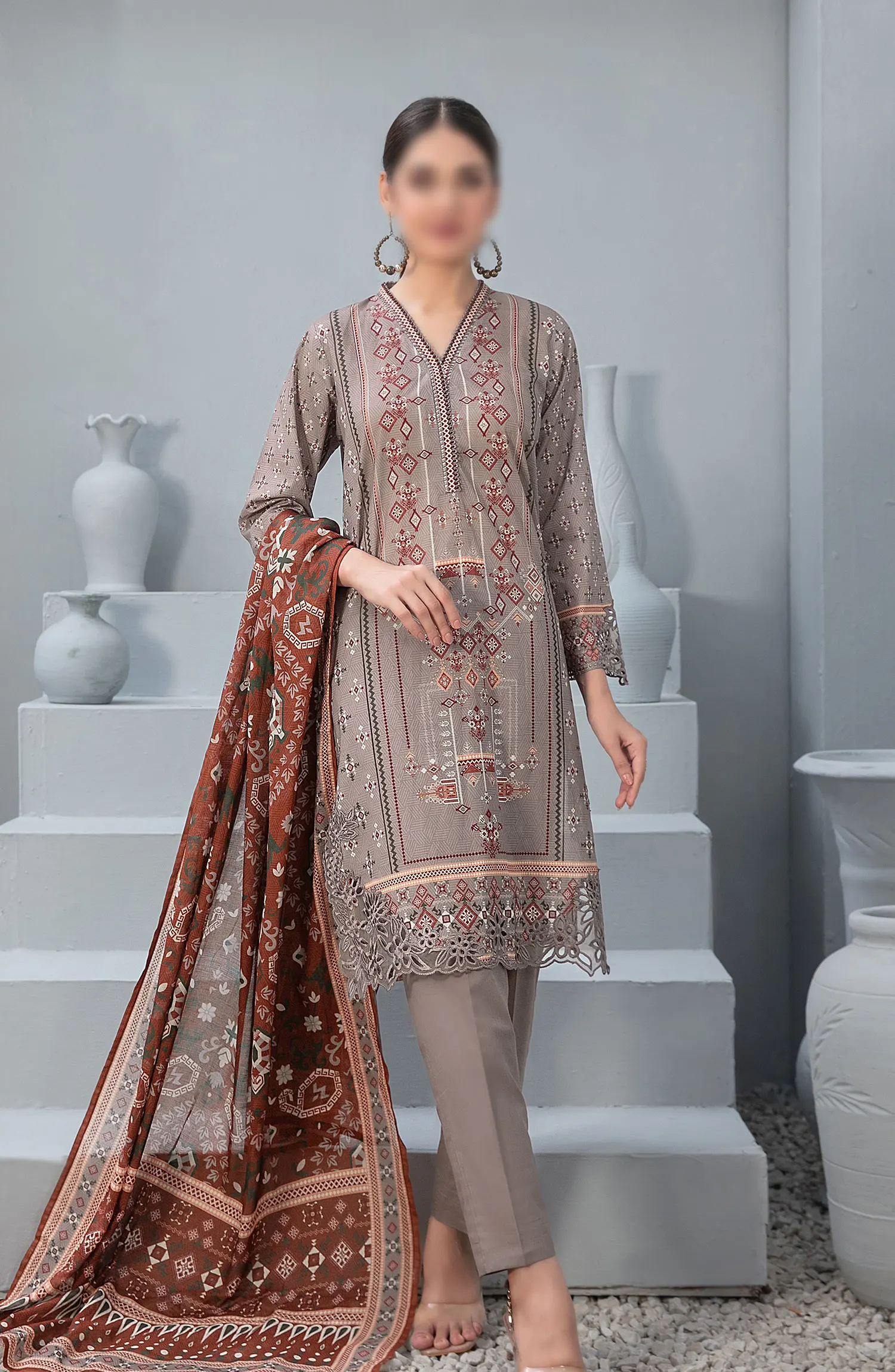 Cloite - Stitched Embroidered Digital Lawn Collection 2024 - D-9434