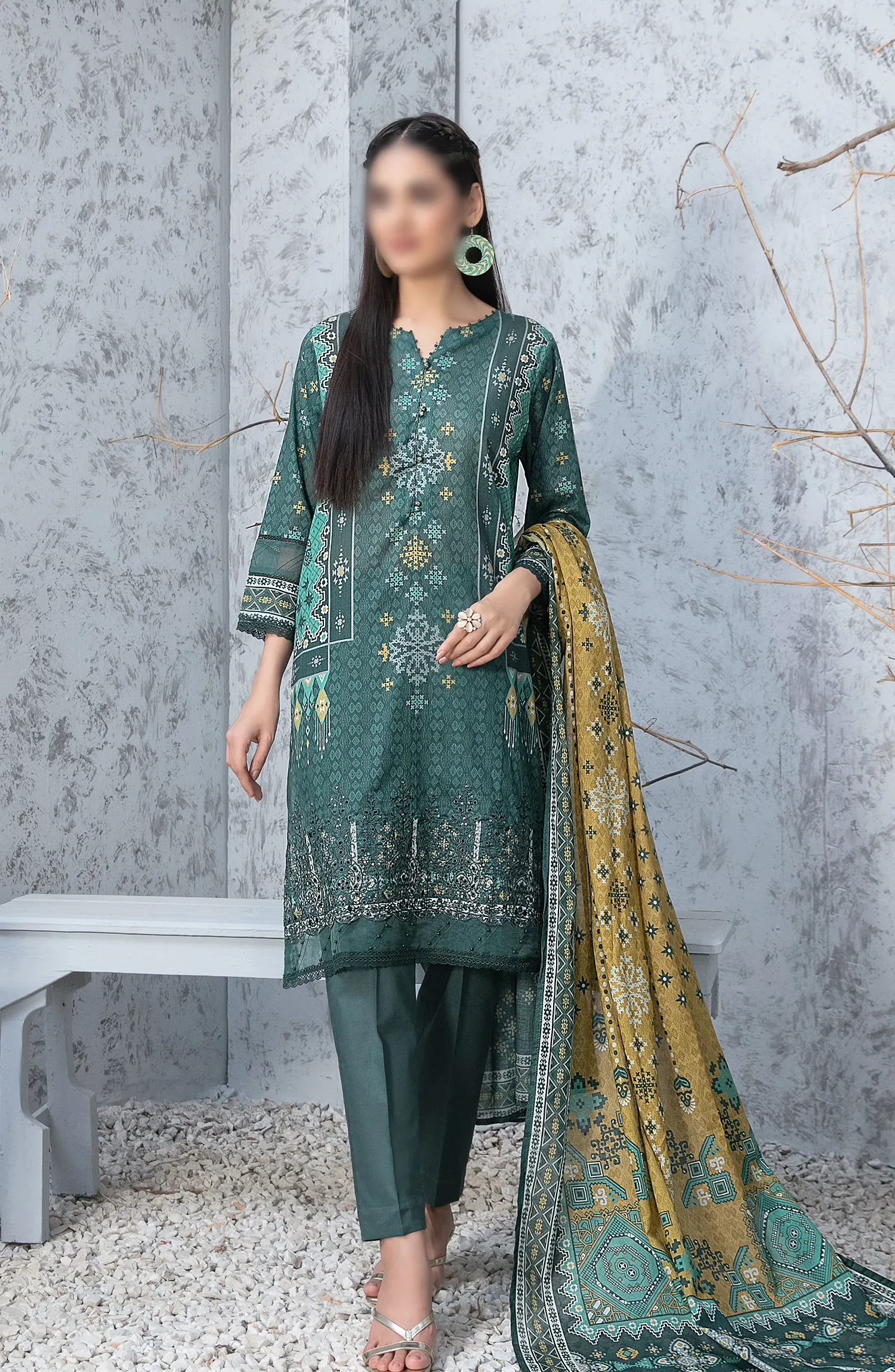 Cloite - Stitched Embroidered Digital Lawn Collection 2024 - D-9437