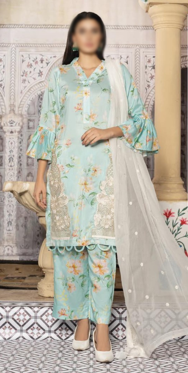 Afreen Embroidery Silk Viscose Collection with Chiffon Dupatta By Riaz Arts  D 05