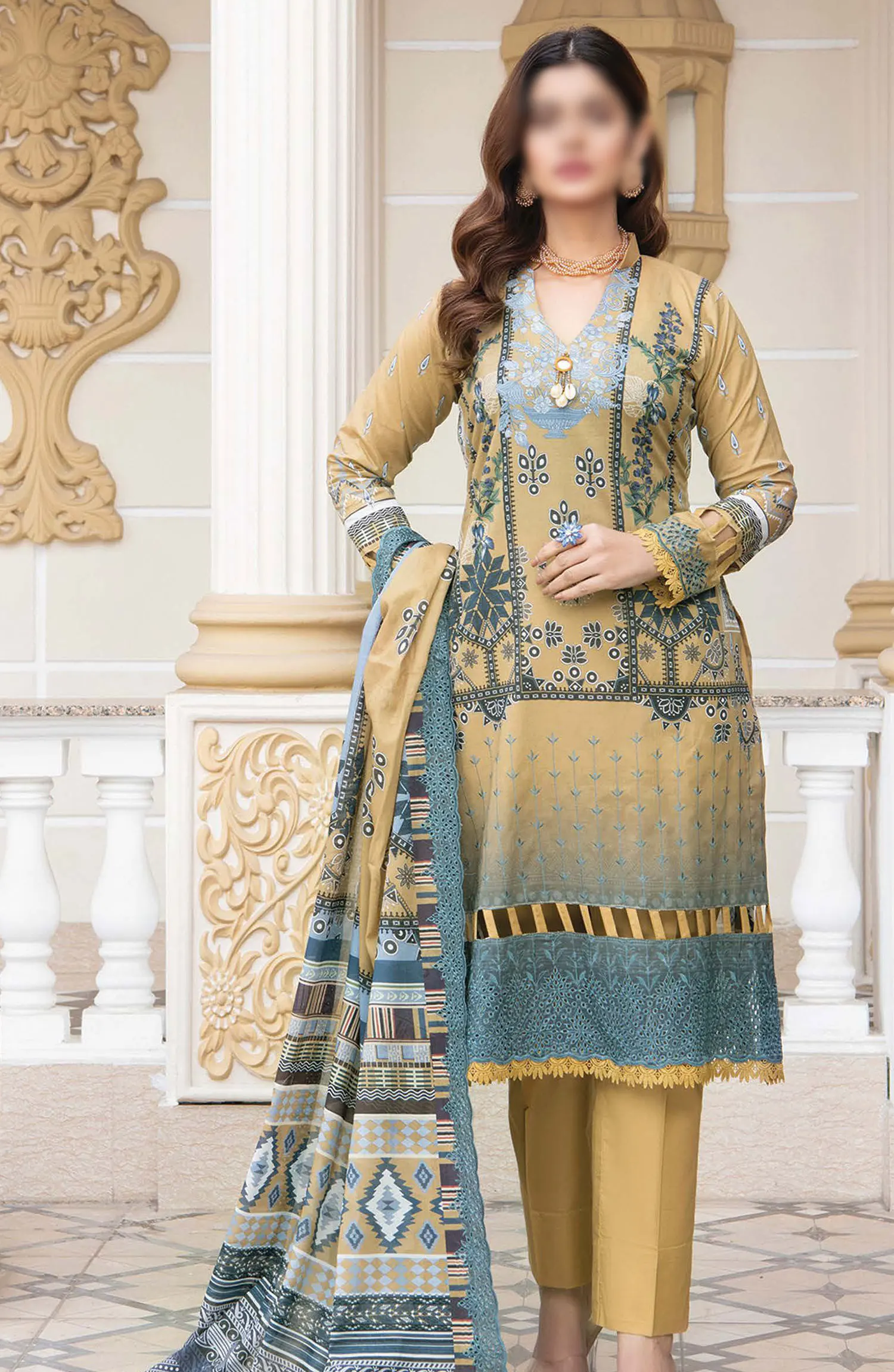 Mashaal Exclusive Digital Embroidered Collection 2024 - D-05