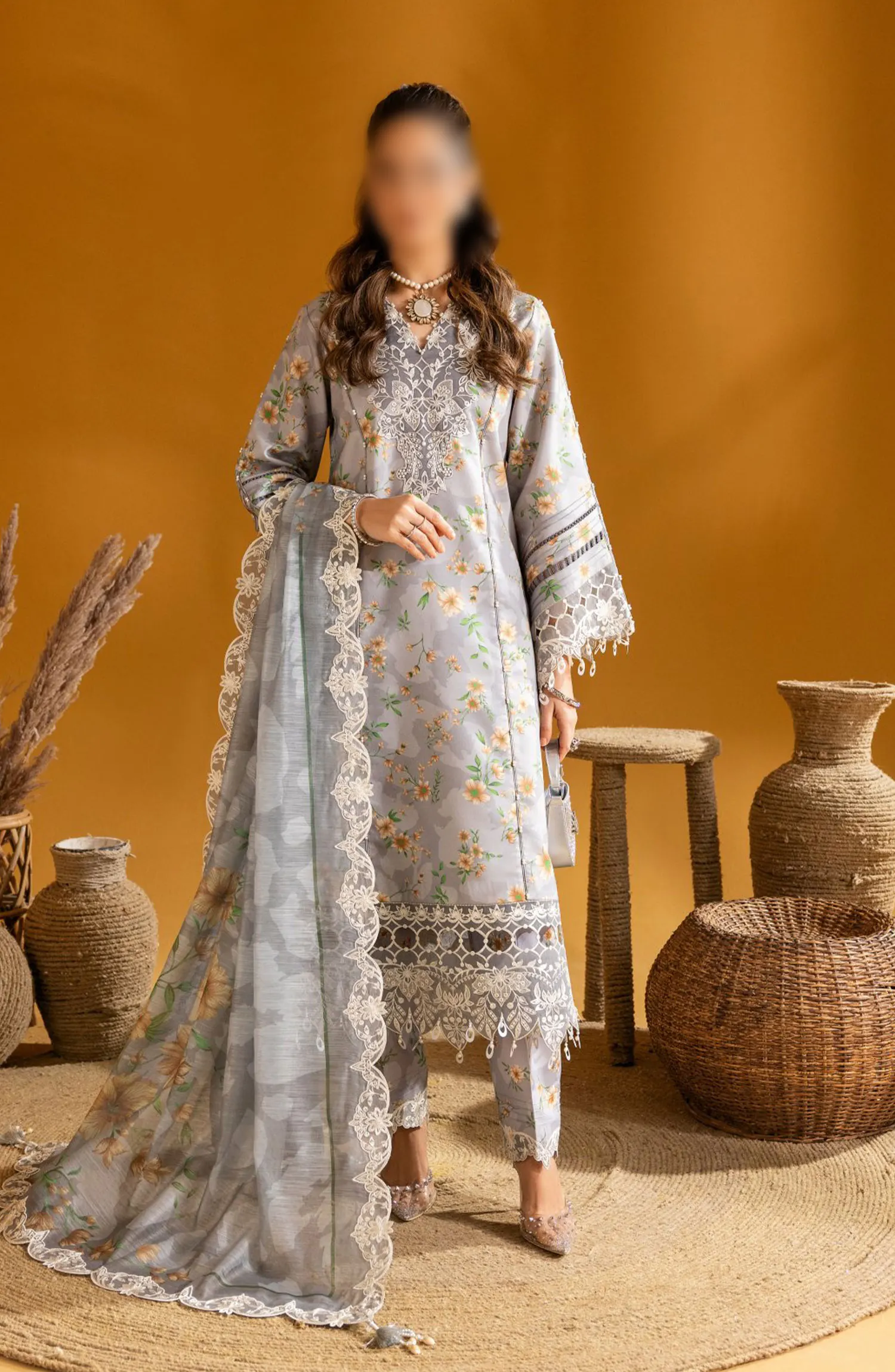 Alizeh Maahi Embroidered Print Lawn Collection 2024 - D 10 LINA