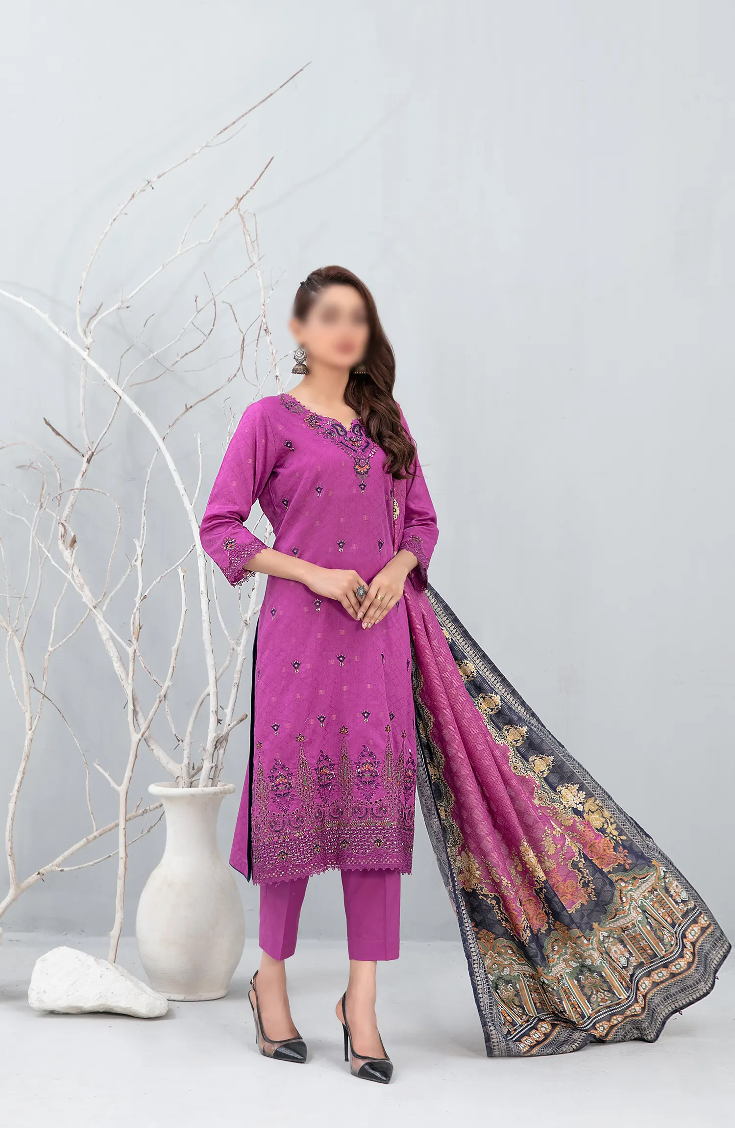 Neeshay - Laserkari Embroidered Jacquard Lawn Collection 2024 - D 2001