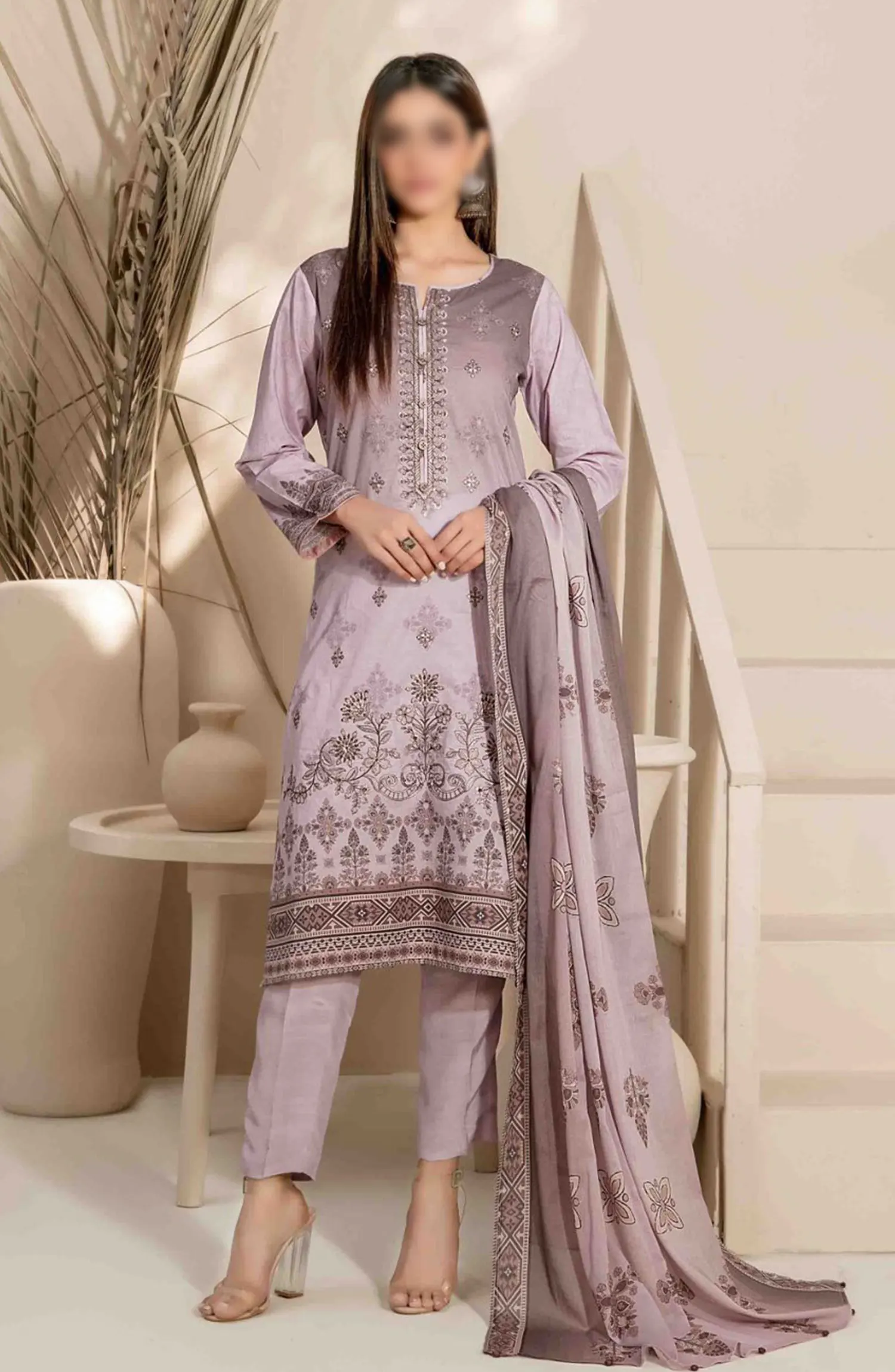 Faria - Embroidered Digital Printed Lawn Collection 2024 - D 2035