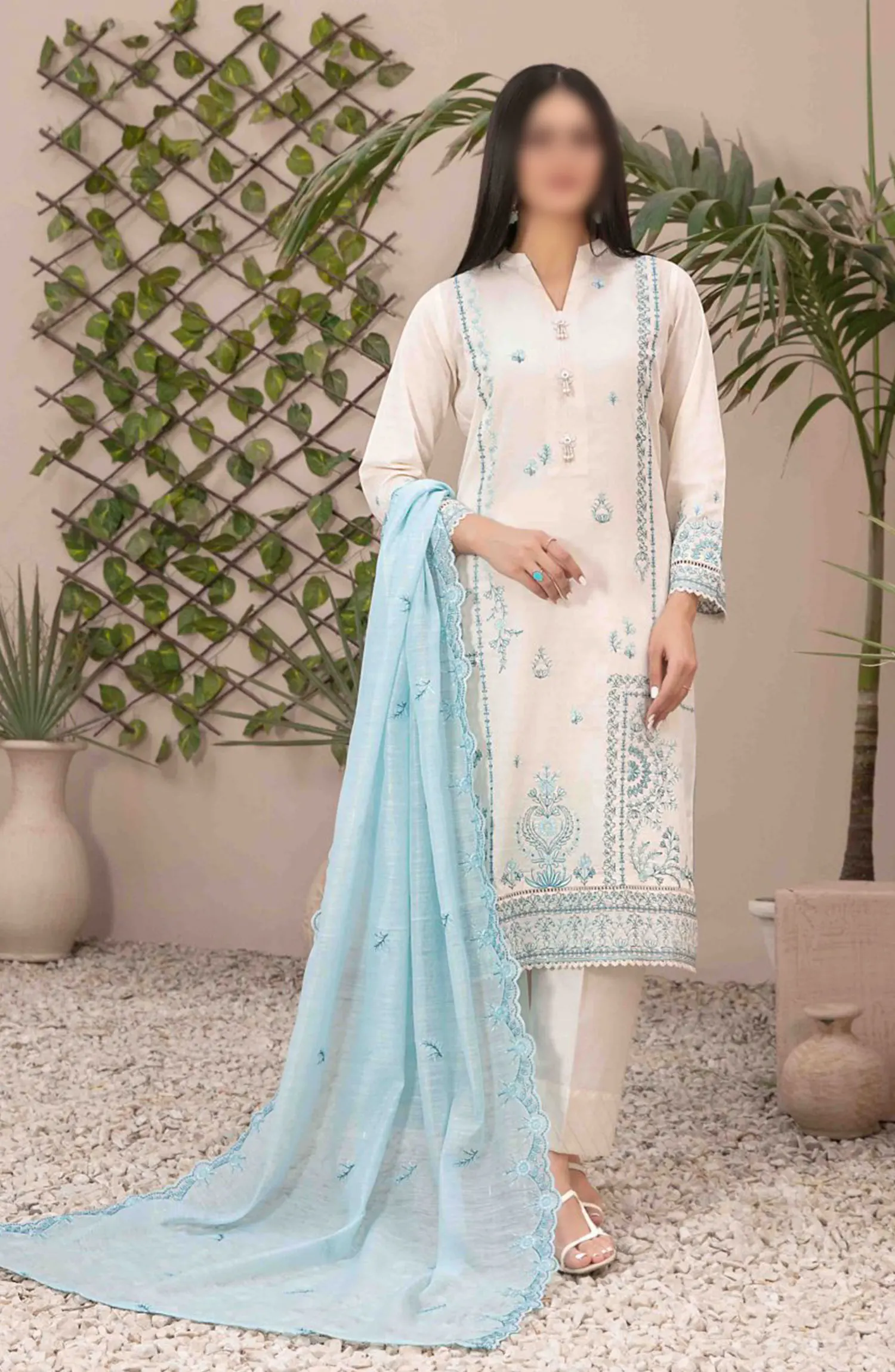 Zenel - Fancy Embroidered Jacquard Lawn Collection 2024 - D 2155