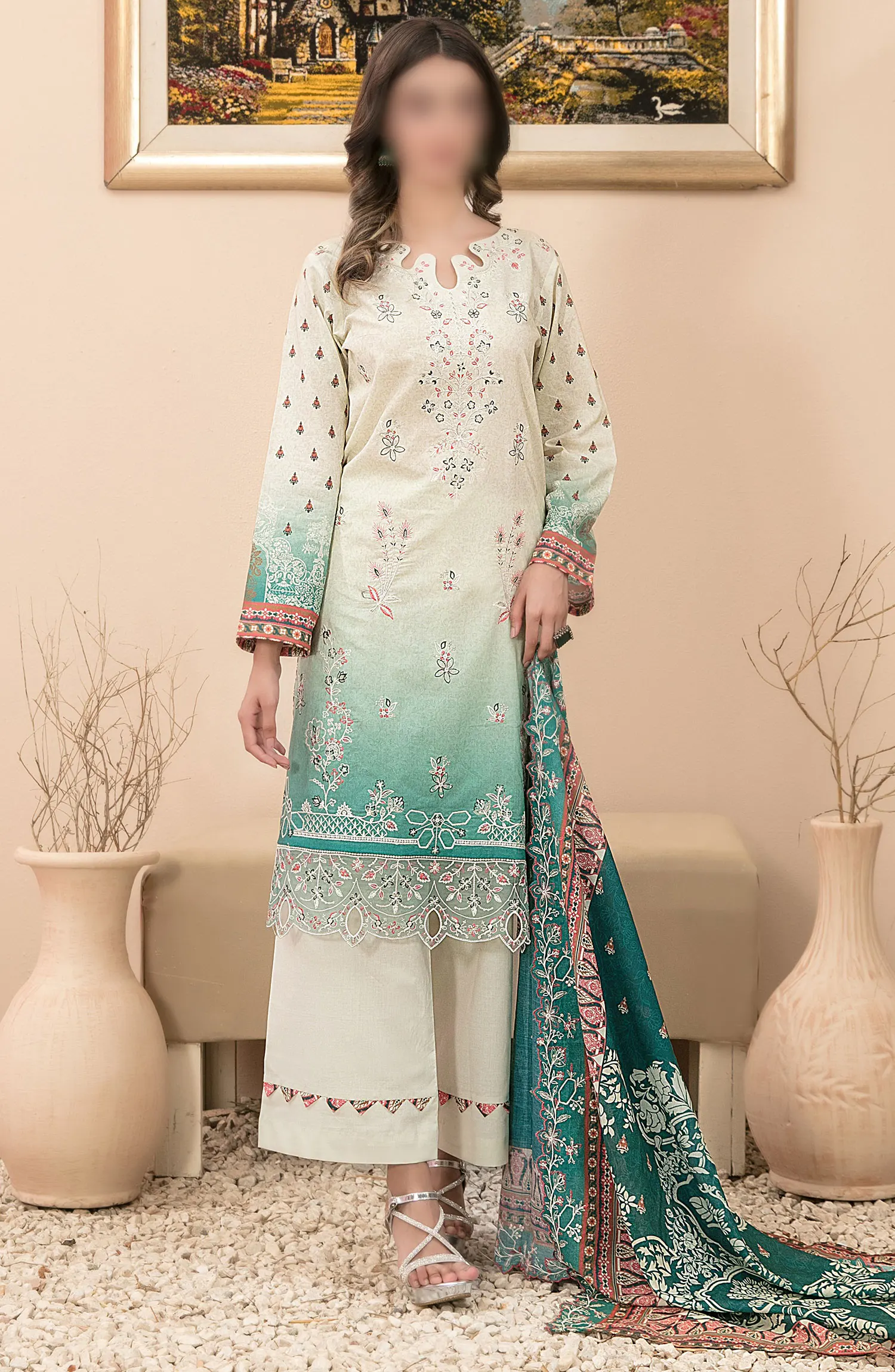 Farideh - Embroidered Digital Printed Lawn Collection 2024 - D 2601