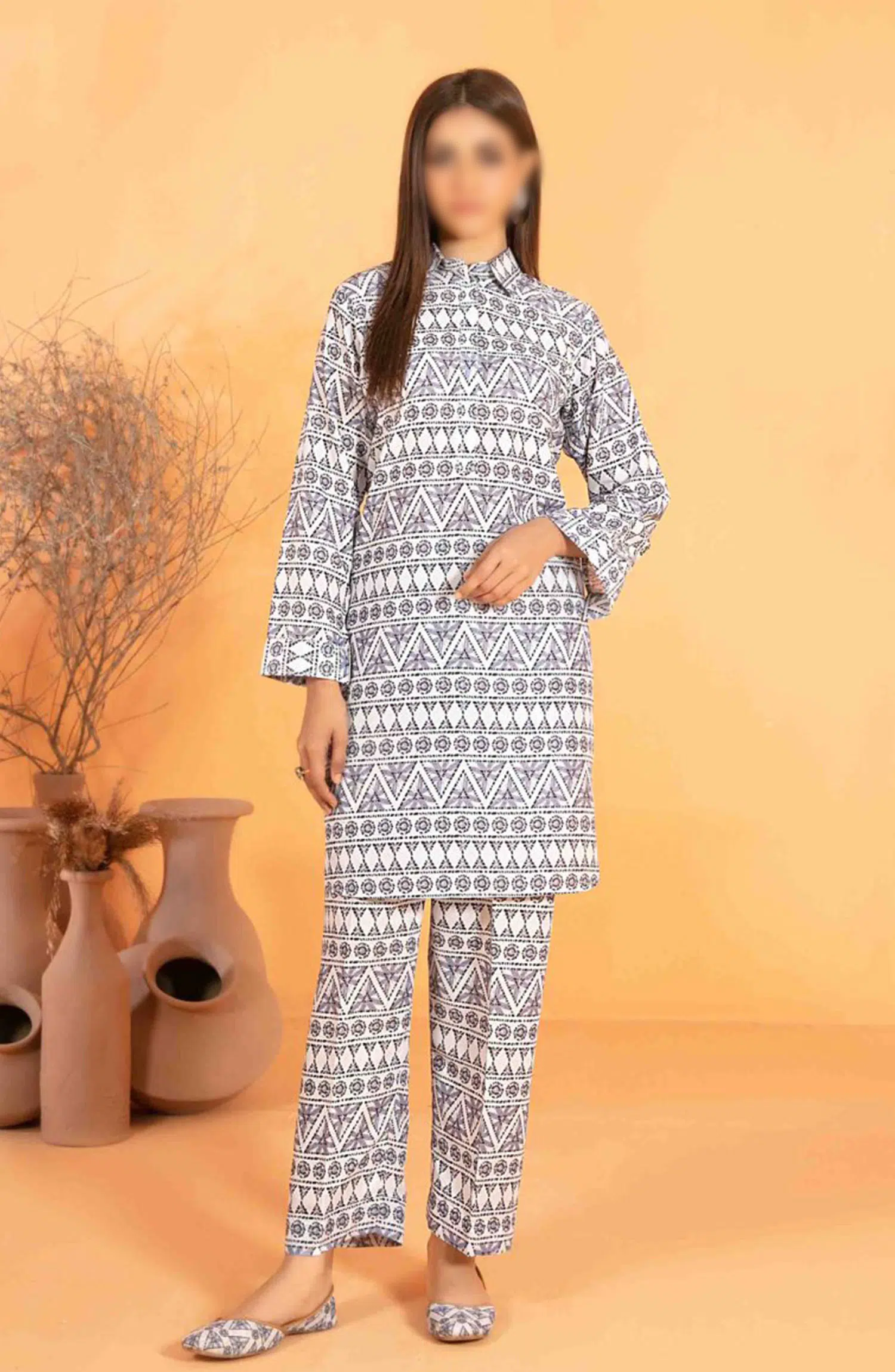 Amsal - Stitched Digital Printed 2pcs Collection with Khussa - D 2755