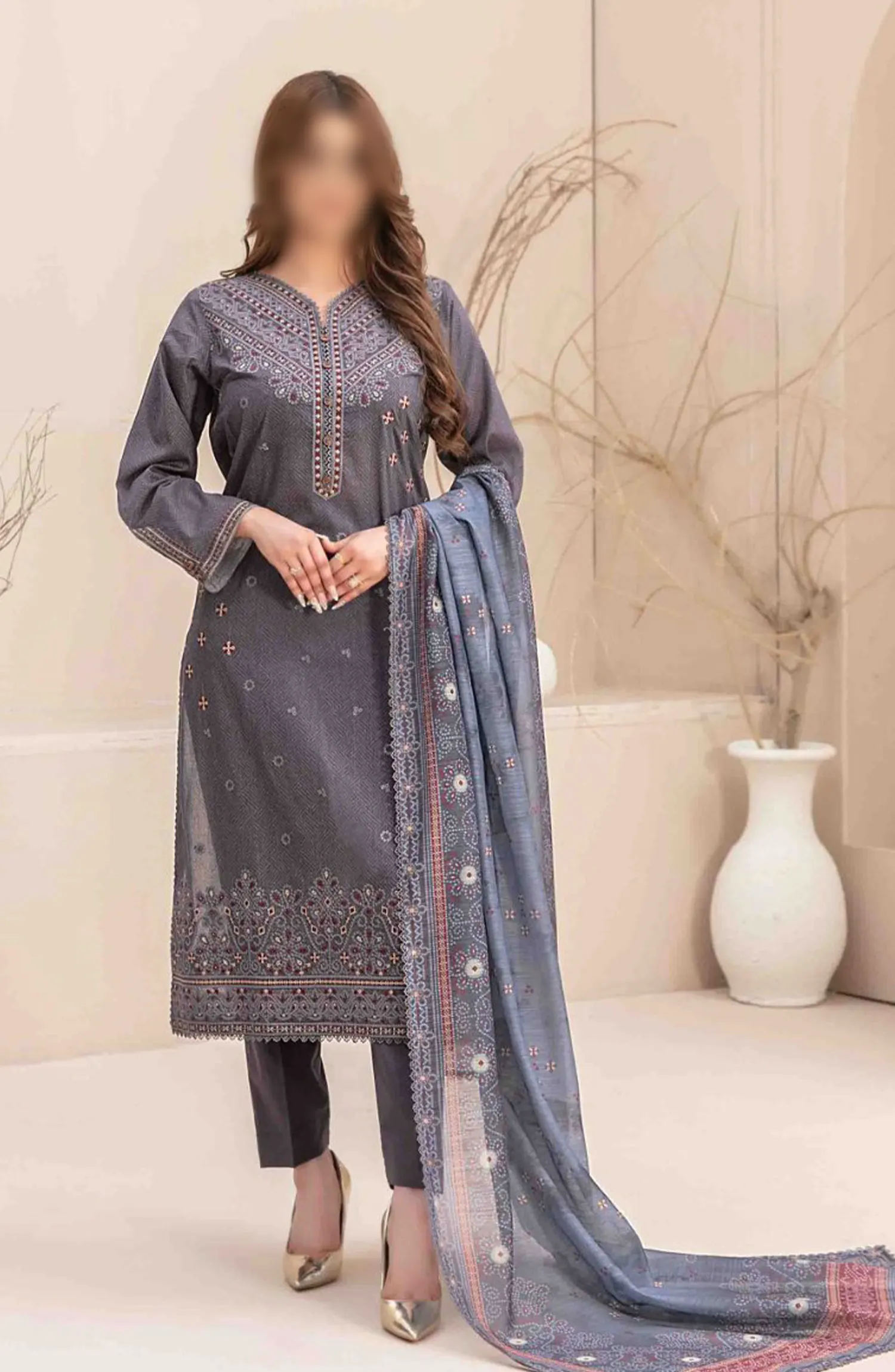 Mahlaa VOL II - Stitched Embroidered Lawn Collection - D 2785