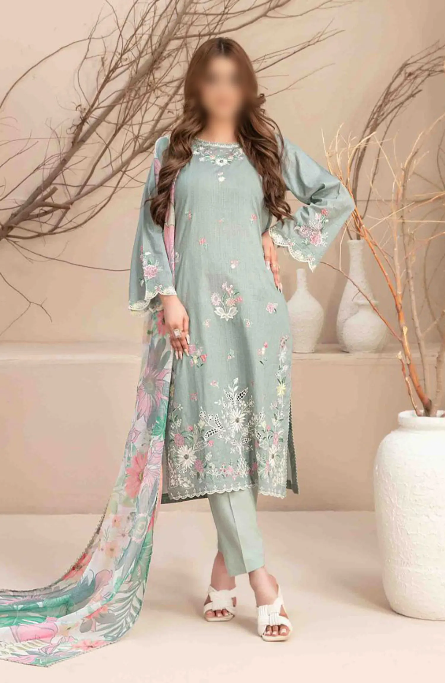 Mahlaa VOL II - Stitched Embroidered Lawn Collection - D 2787