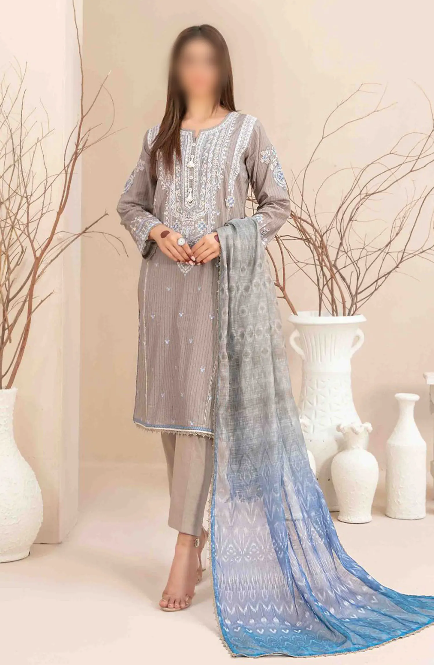 Mahlaa VOL II - Stitched Embroidered Lawn Collection - D 2790