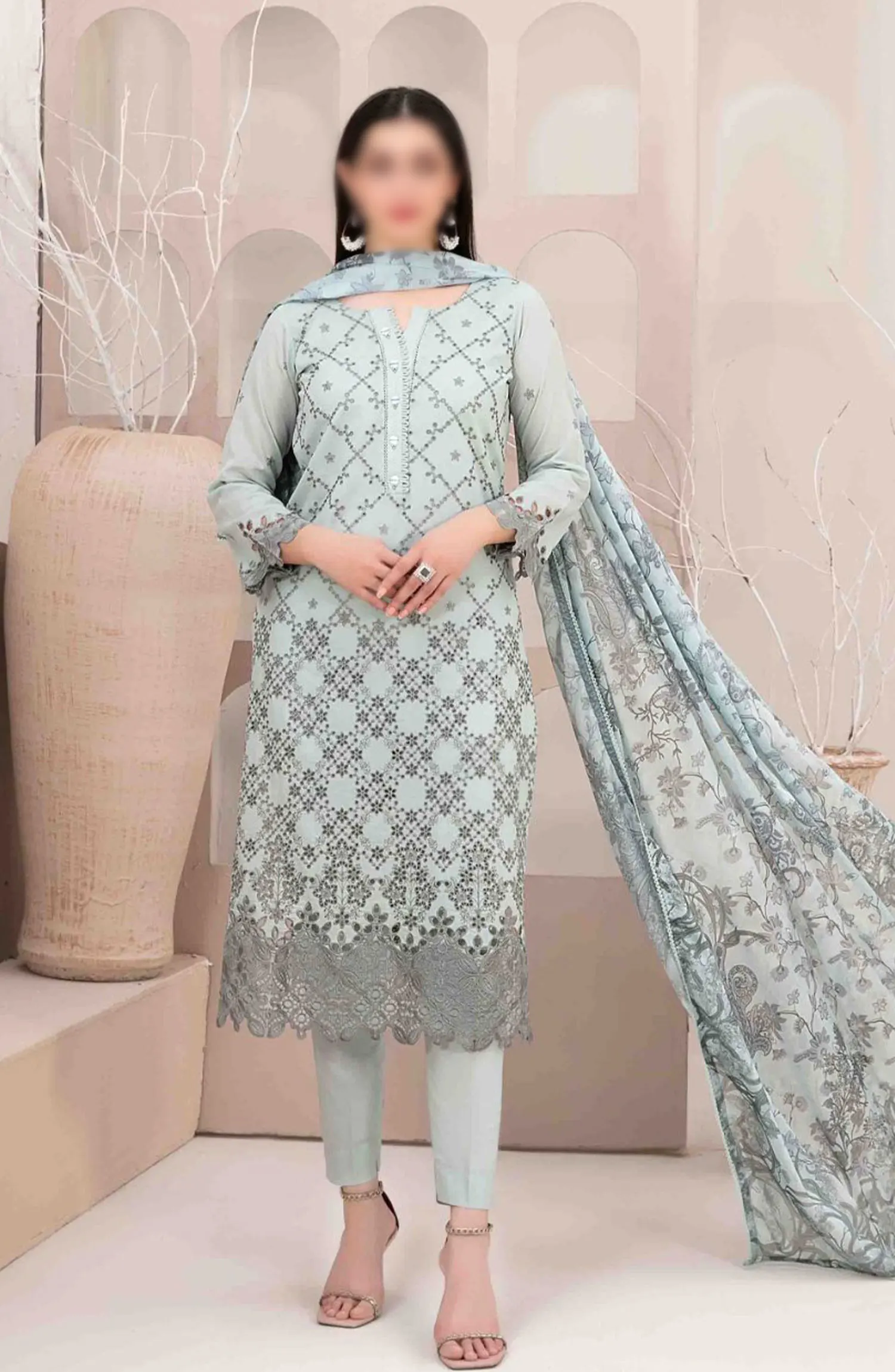 Mehri - Stitched Embroidered Lawn Collection Vol 02 - D 3070