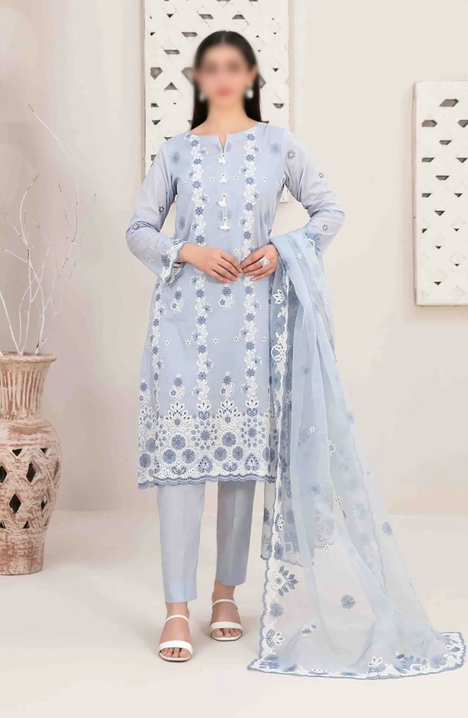 Mehri - Stitched Embroidered Lawn Collection Vol 01 - D 3071