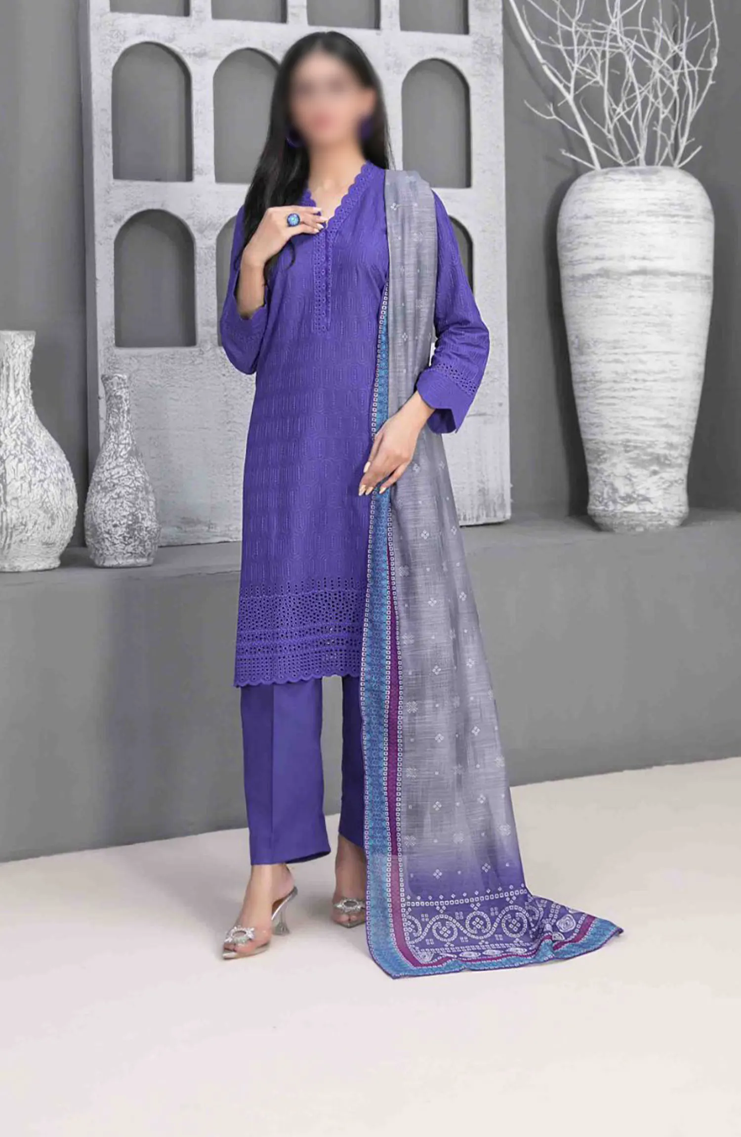 Leeba - Schiffli Embroidered Lawn Collection 2024 - D 3203