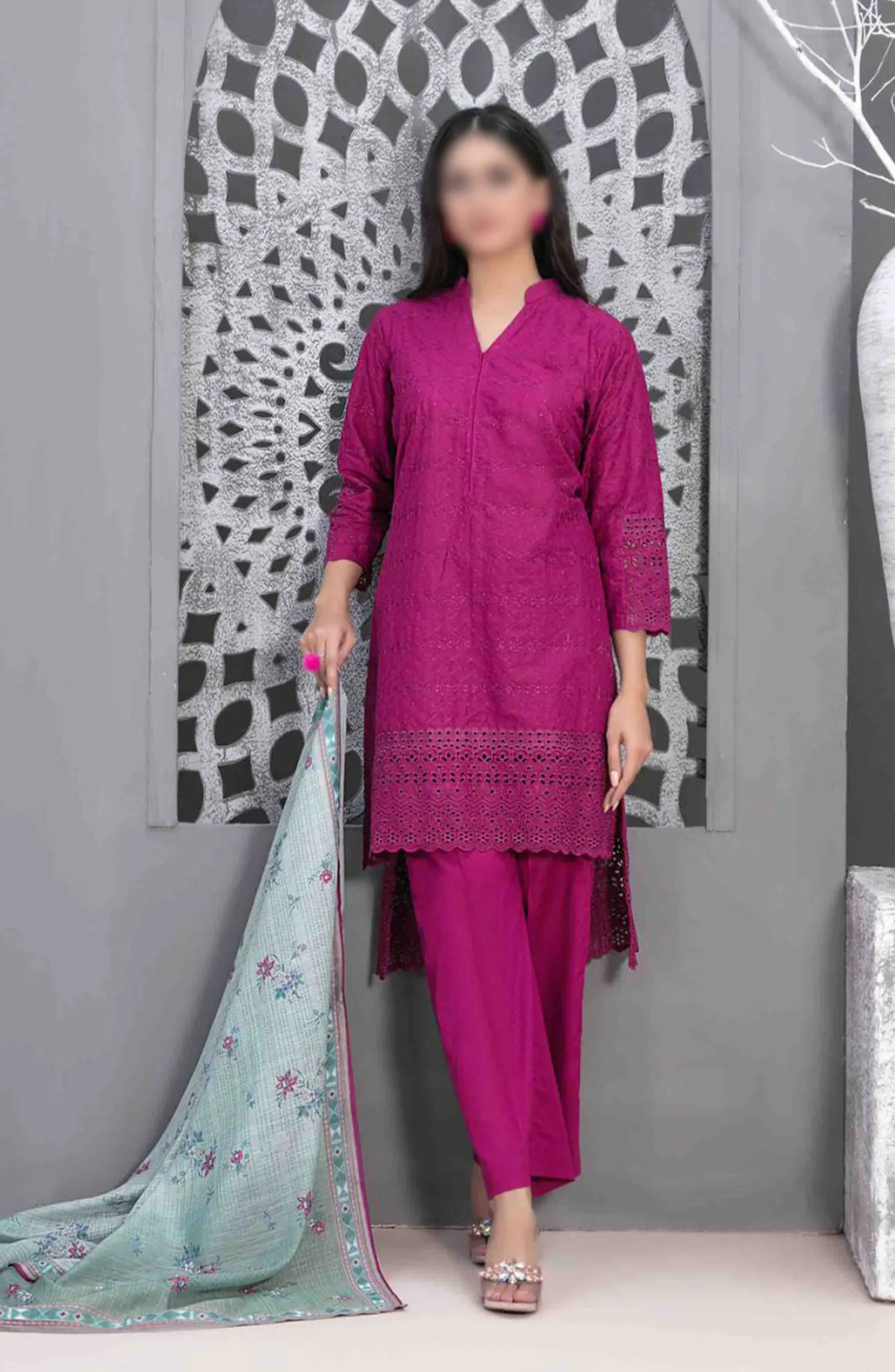 Leeba - Schiffli Embroidered Lawn Collection 2024 - D 3204