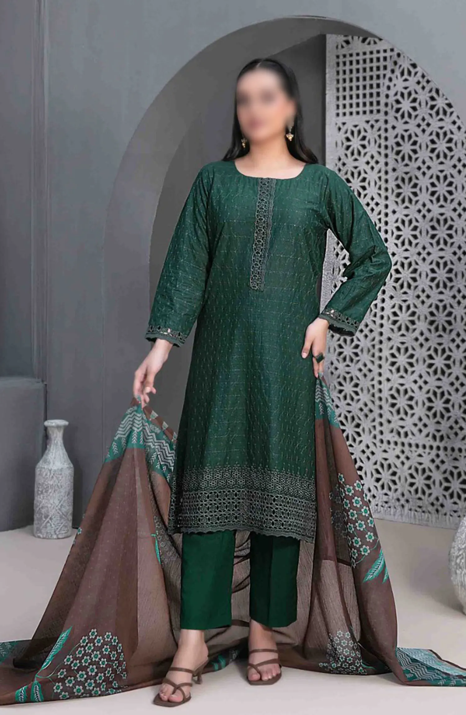 Leeba - Schiffli Embroidered Lawn Collection 2024 - D 3205