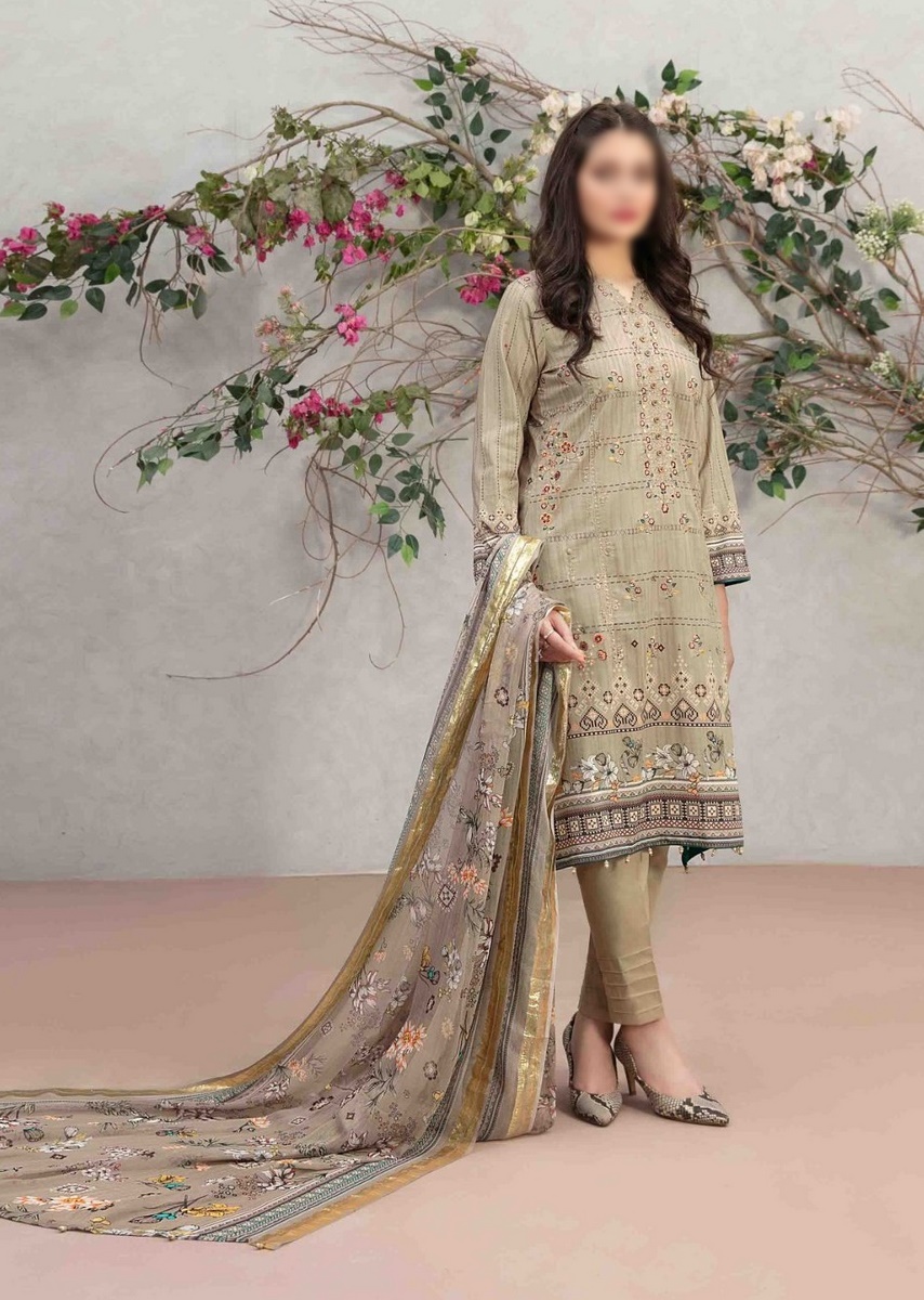 D 8552  IRSIA Embroidered Digital Printed Lawn Shirt - Tila Dupatta Collection 2023