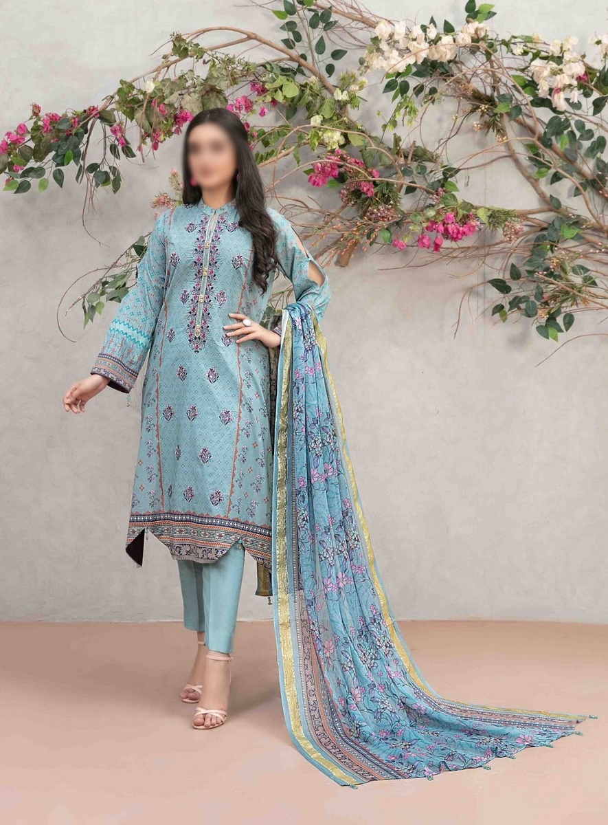 D 8661 IRSIA Embroidered Digital Printed Lawn Shirt - Tila Dupatta Collection 2023
