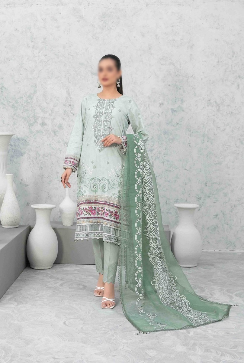 D 9020 ZAREESH Fancy Embroidered Lawn Shirt - Exclusive Fancy Dupatta Collection 2023