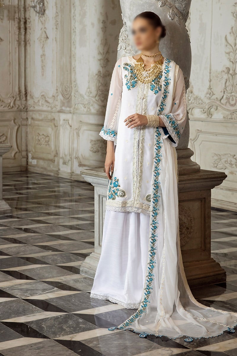 Merakish Unstitched Luxury Formal Collection 2023  - Daisy White