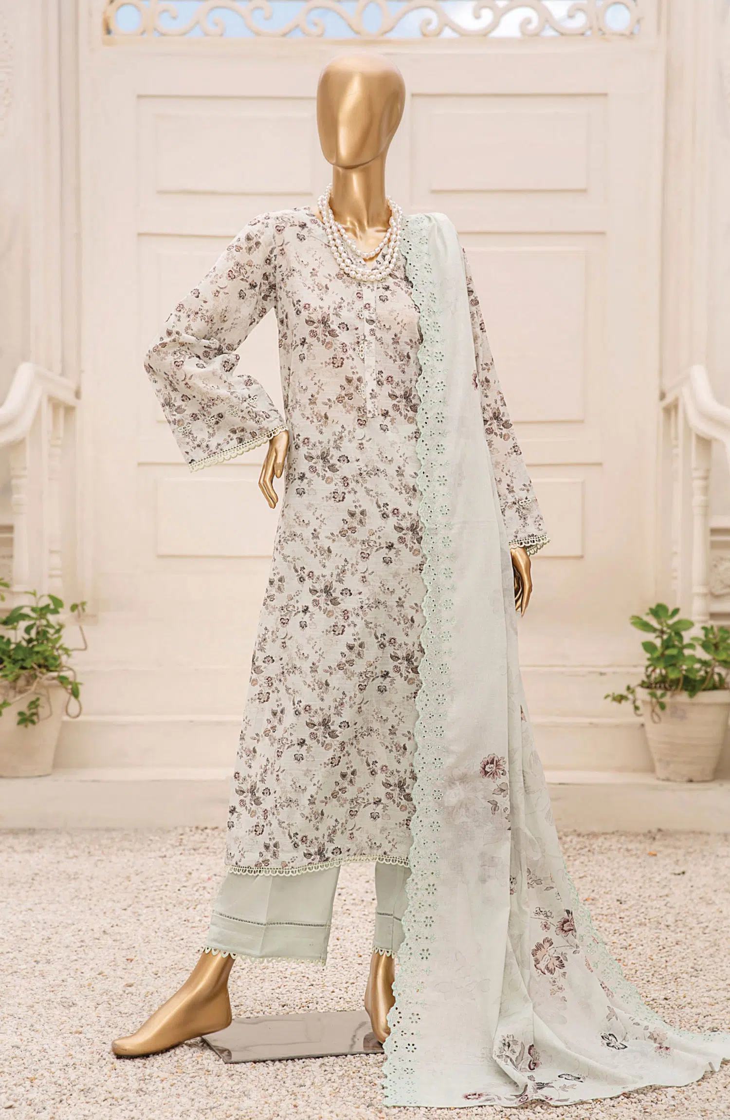 Tarzz Printed Lawn Collection With Emb Voile Dupatta Vol.1 - Design 03