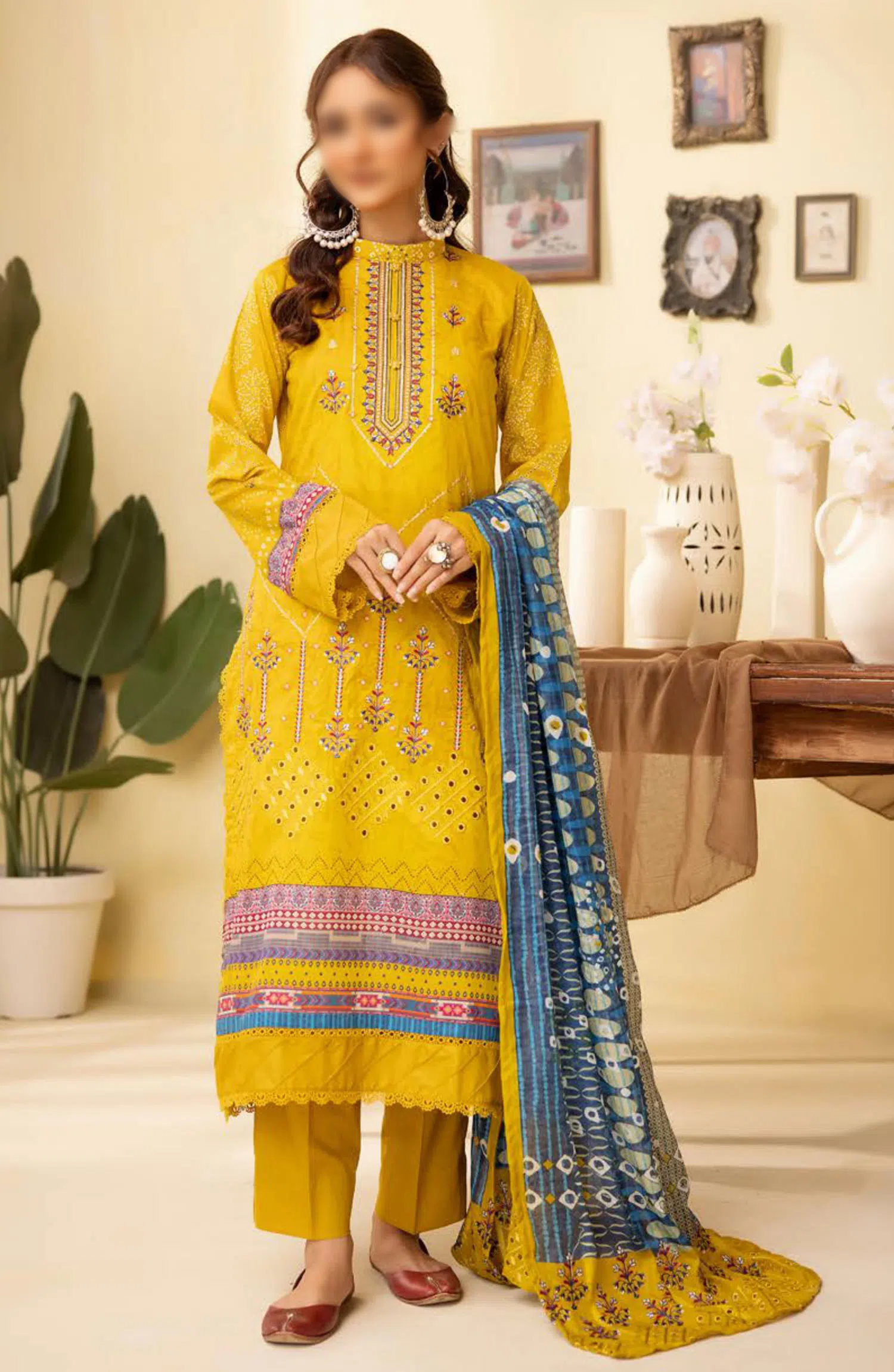 Mahees Ghazal Embroidered Lawn with Emb Voile Dupatta Collection - Design 03