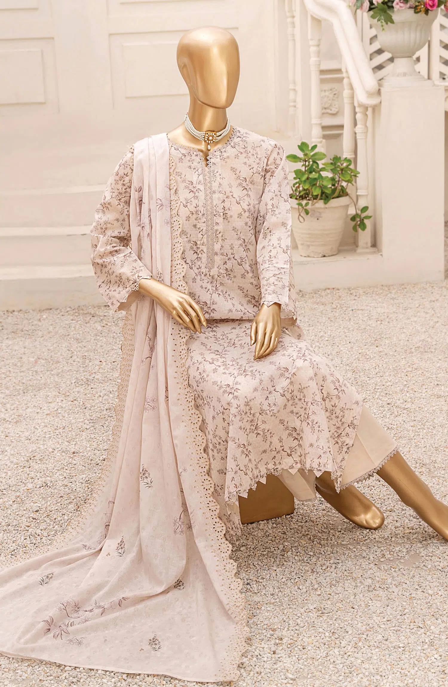 Tarzz Printed Lawn Collection With Emb Voile Dupatta Vol.1 - Design 06