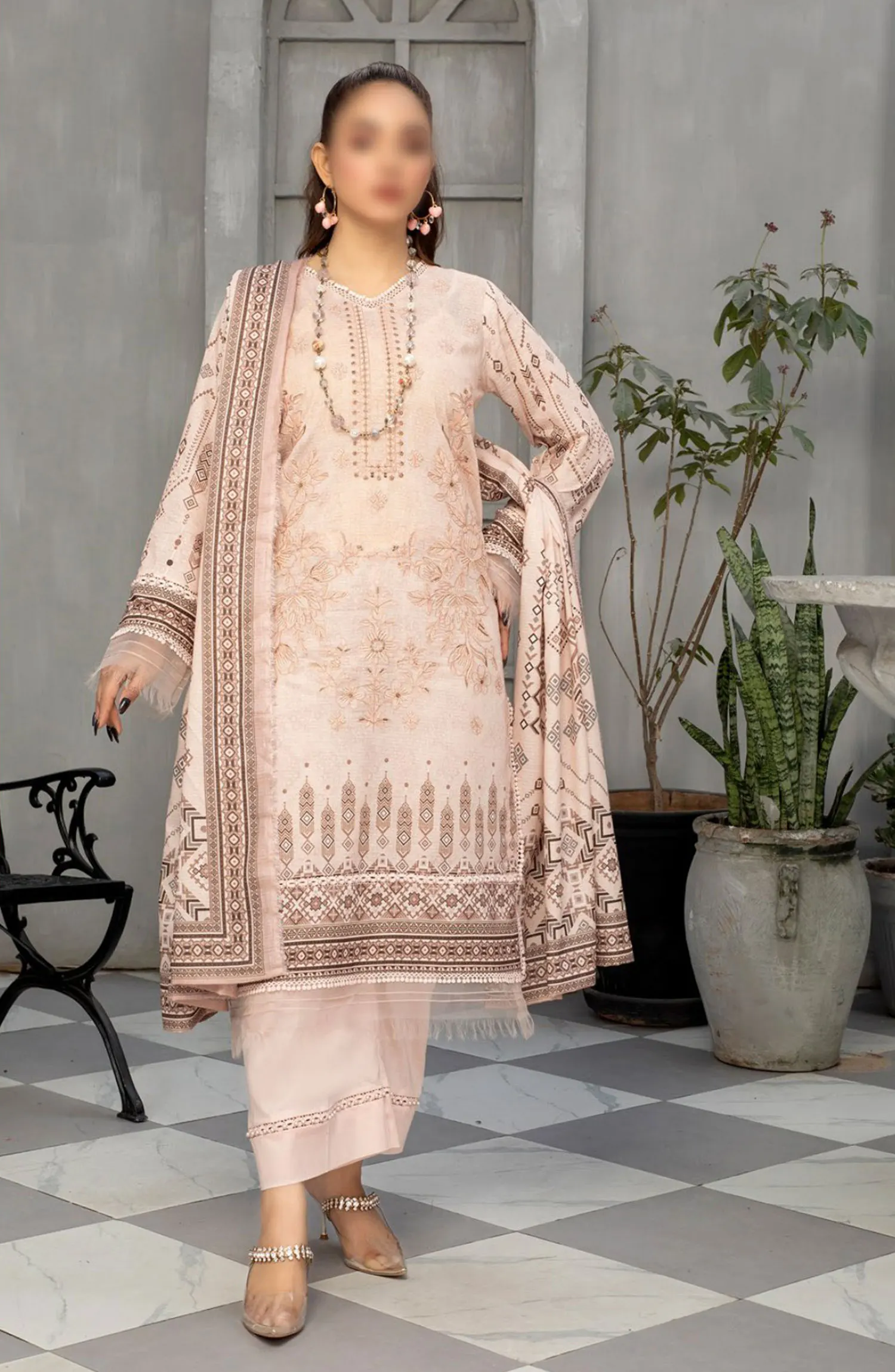 Tabeer Digital and Embroidered Lawn Collection 2024 - Design 06