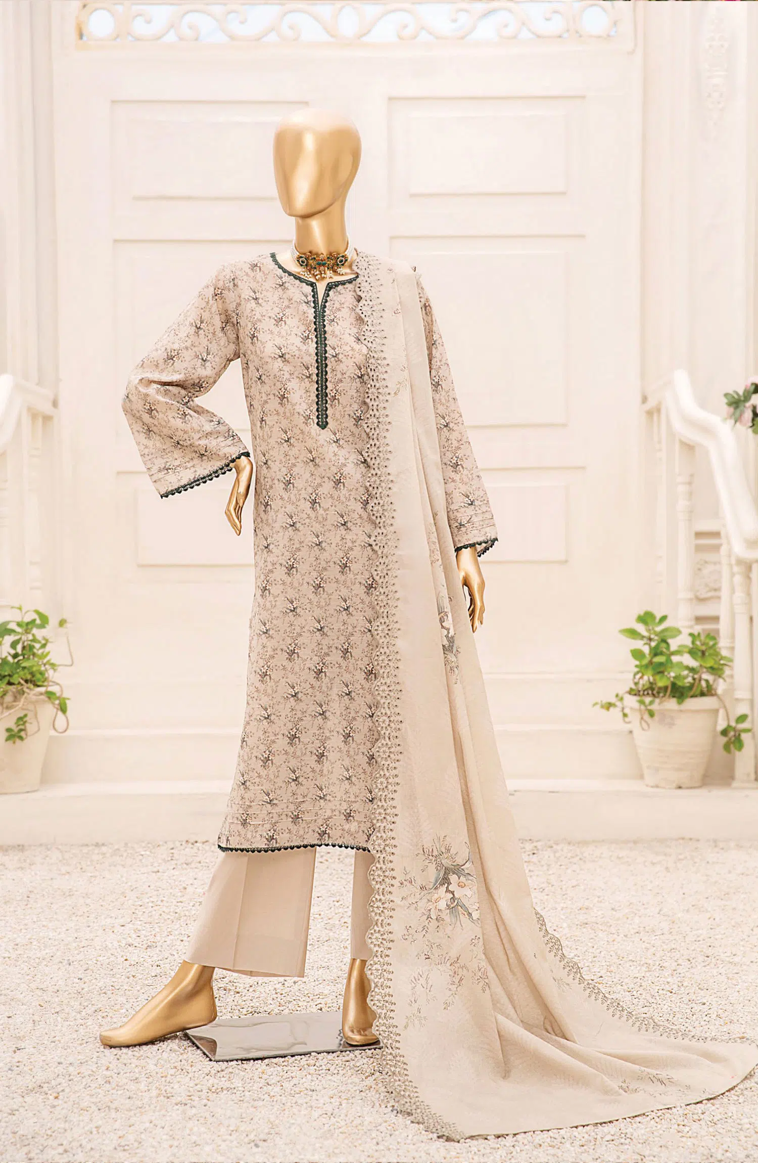 Tarzz Printed Lawn Collection With Emb Voile Dupatta Vol.1 - Design 07