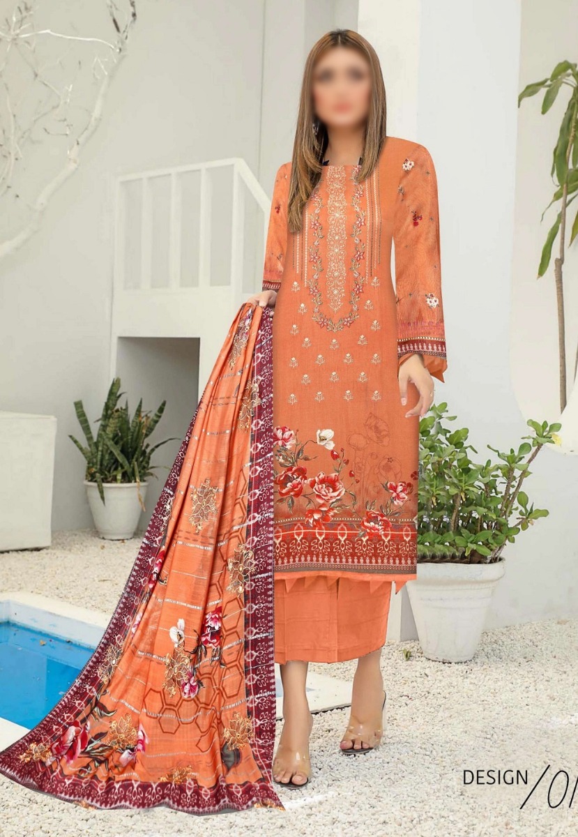 Mahay Uraan Digital Printed Embroidered Collection - Design 01