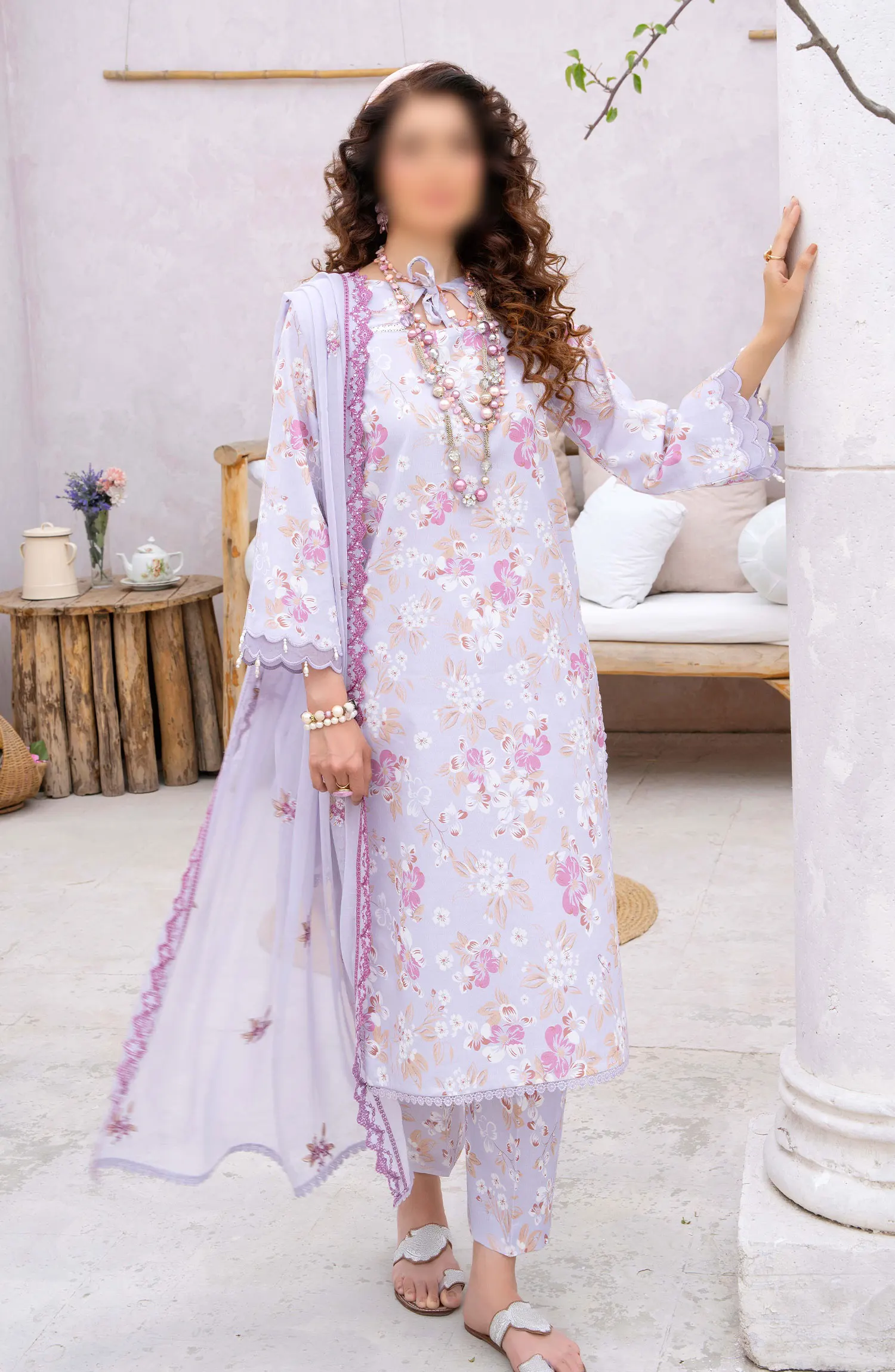 Gardenia Vol 03 Embroidered Print Lawn Collection By Humdum - Design 01