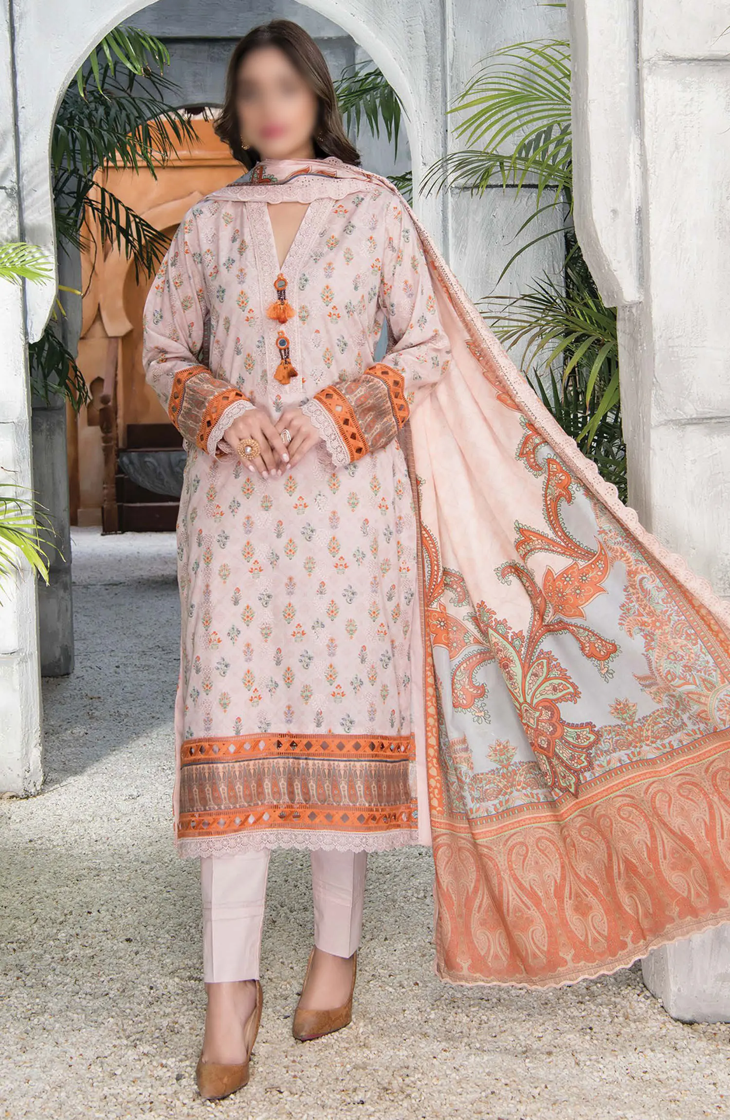 Mashaal Exclusive  Lawn Collection 2024 By Riaz Arts - Design 01