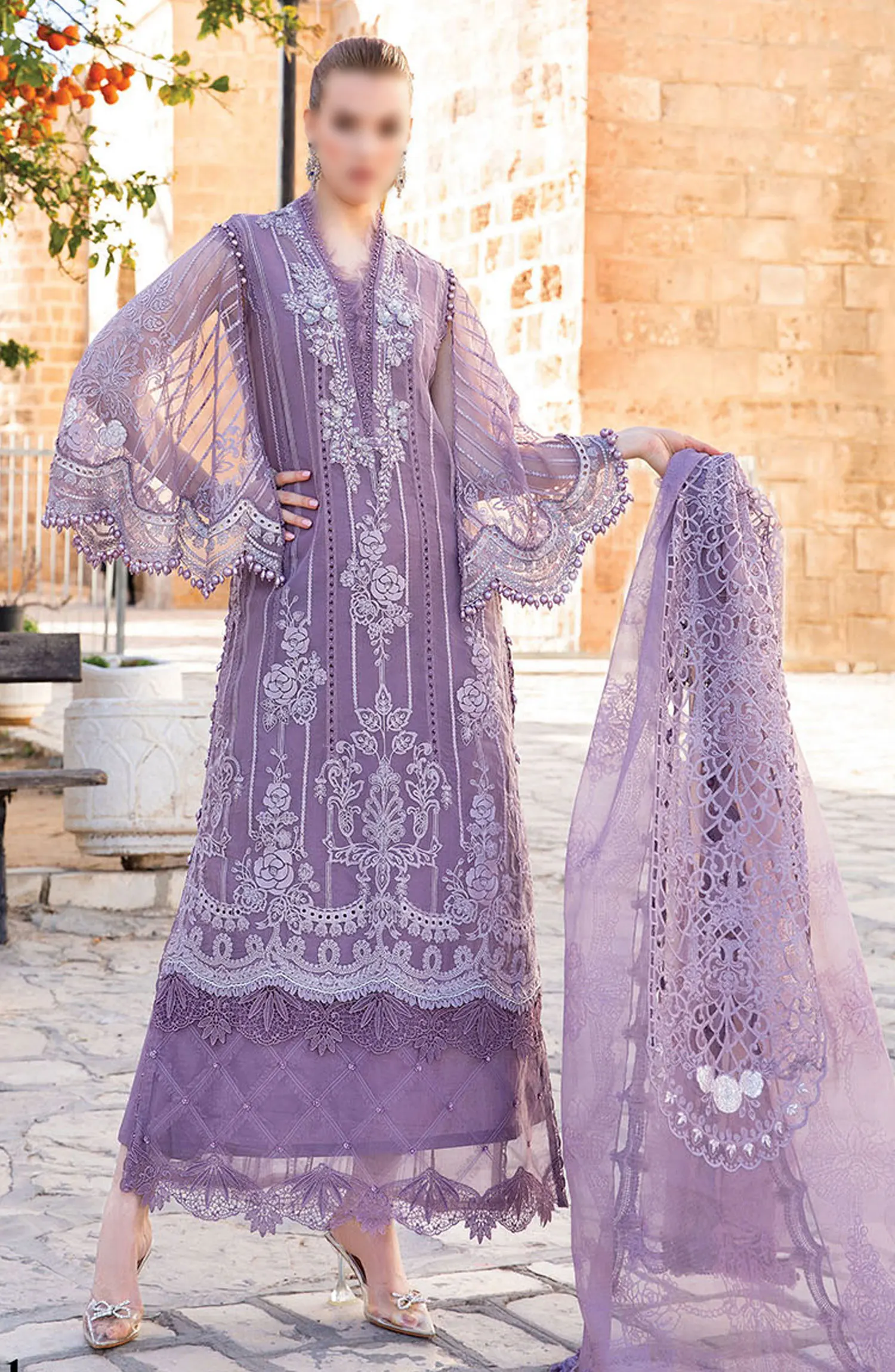Maria B Unstitched Luxury Lawn Collection 2024 - Design 01 A