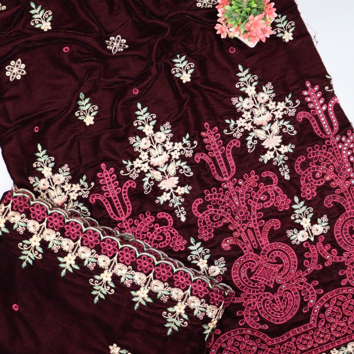 Signature Chapter 03 Unstitched Luxury Embroidered Velvet Series - Design 02