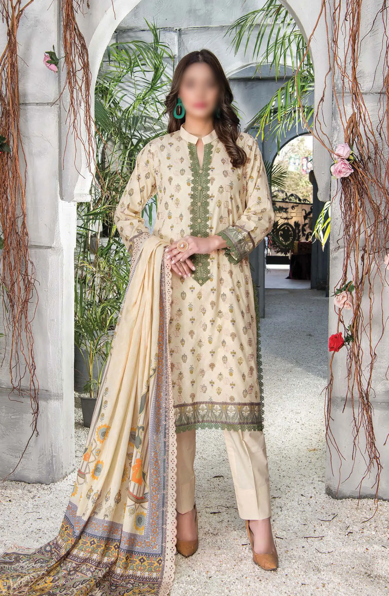 Mashaal Exclusive  Lawn Collection 2024 By Riaz Arts - Design 02