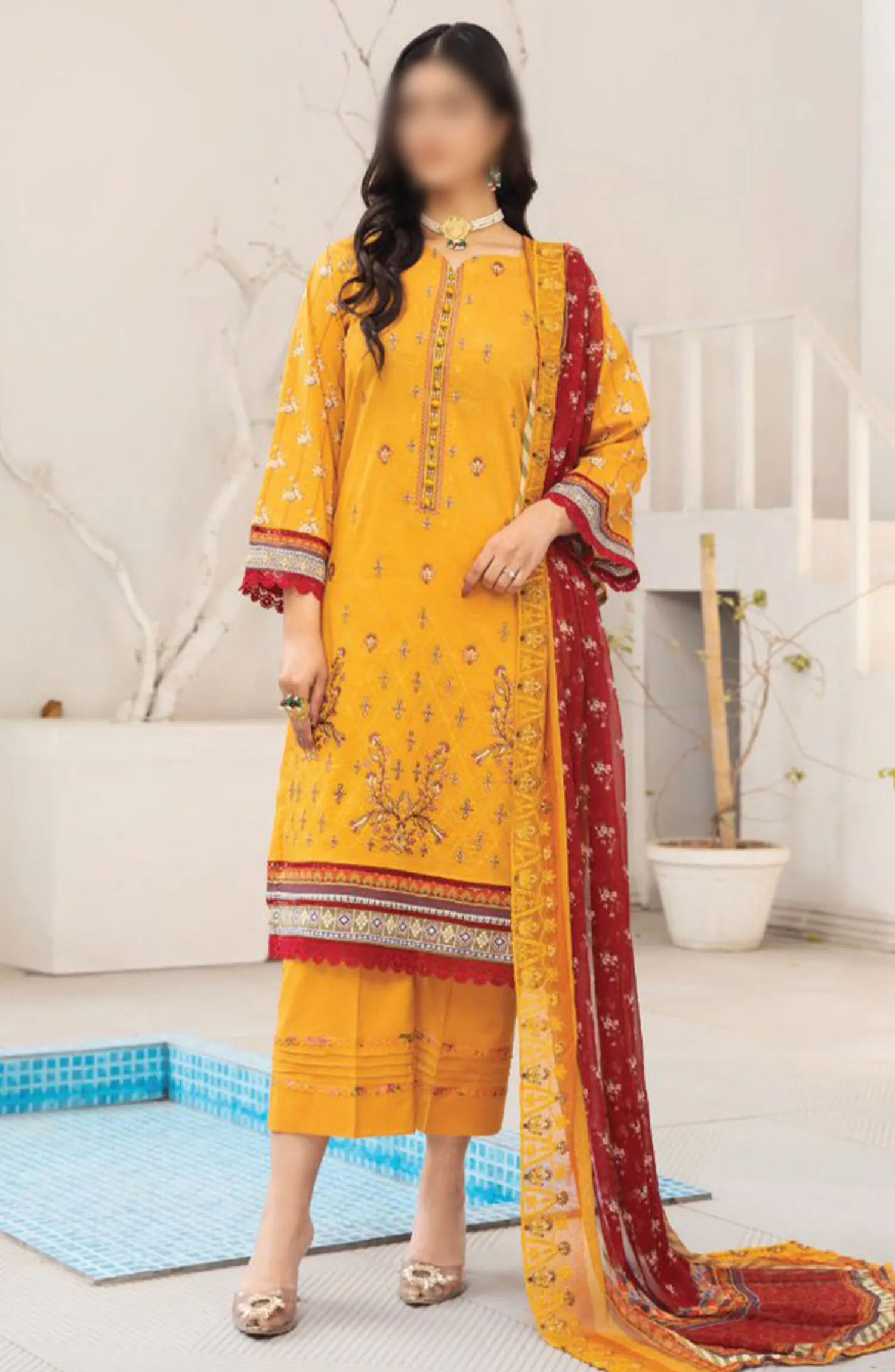 Dastaan Embroidered Print Lawn Collection 2024 By Humdum - Design 02