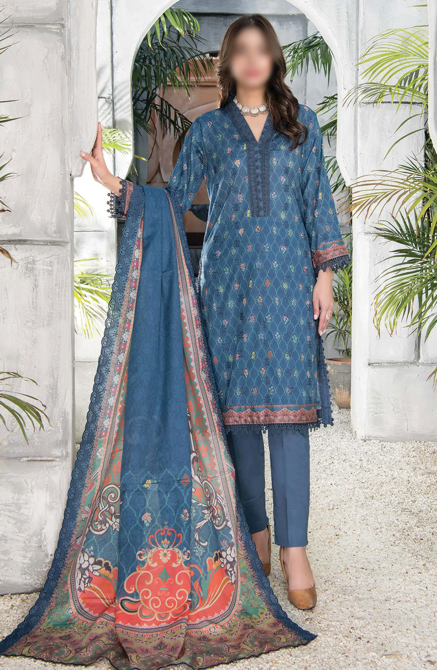 Mashaal Exclusive  Lawn Collection 2024 By Riaz Arts - Design 03