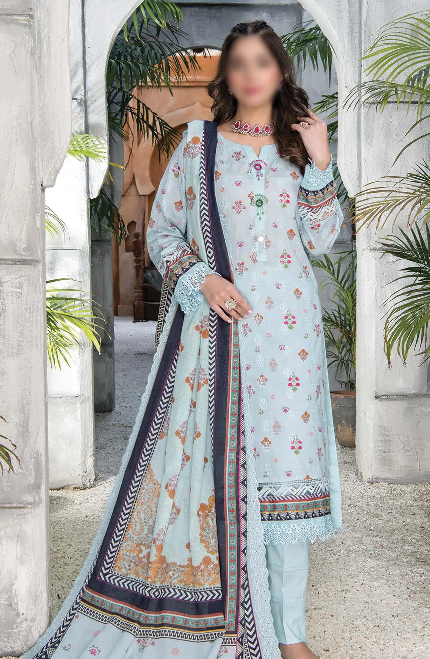 Mashaal Exclusive  Lawn Collection 2024 By Riaz Arts - Design 05