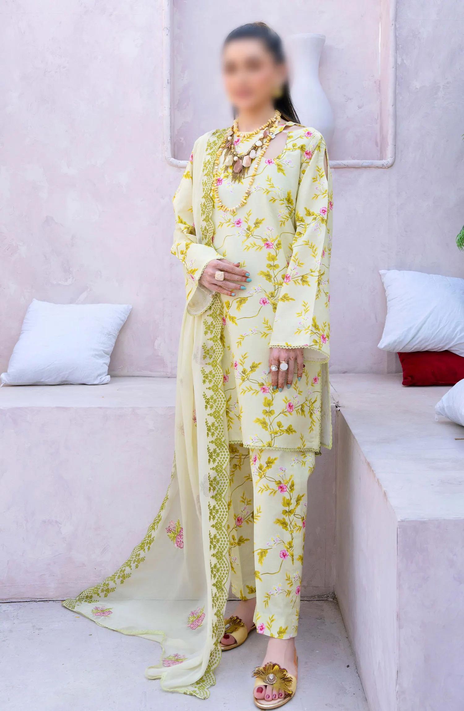 Gardenia Vol 03 Embroidered Print Lawn Collection By Humdum - Design 06