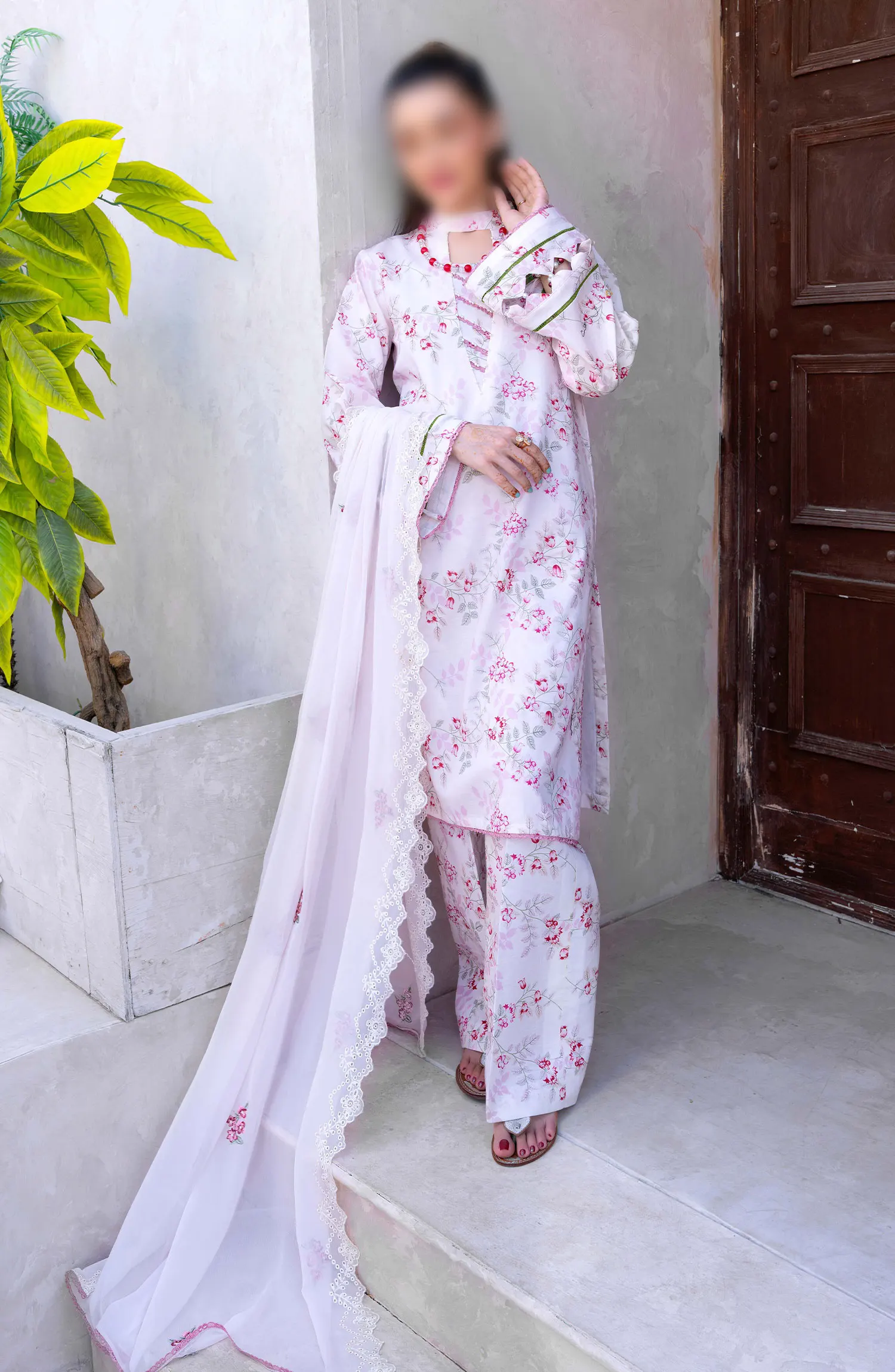 Gardenia Vol 03 Embroidered Print Lawn Collection By Humdum - Design 07