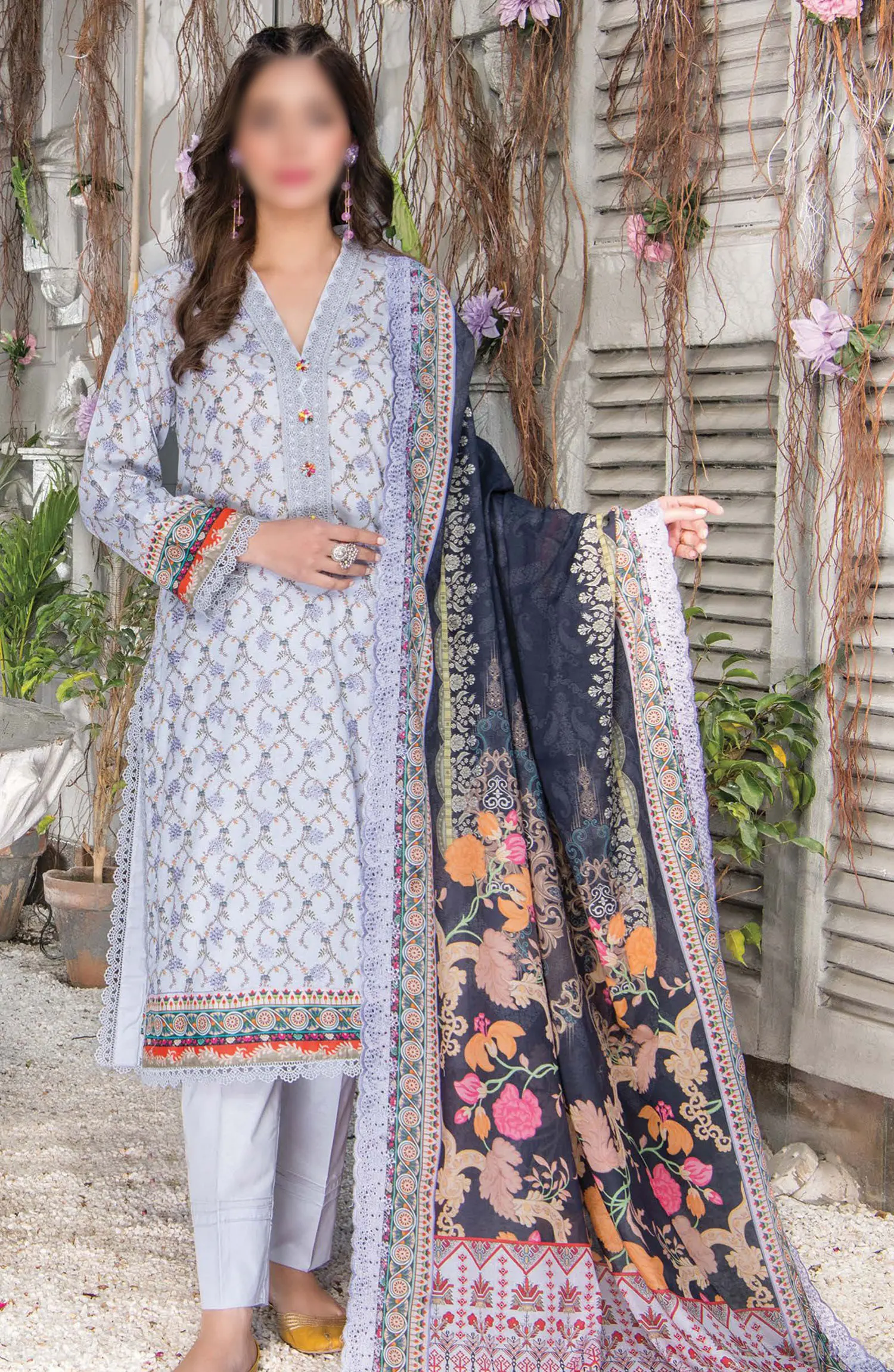 Mashaal Exclusive  Lawn Collection 2024 By Riaz Arts - Design 07