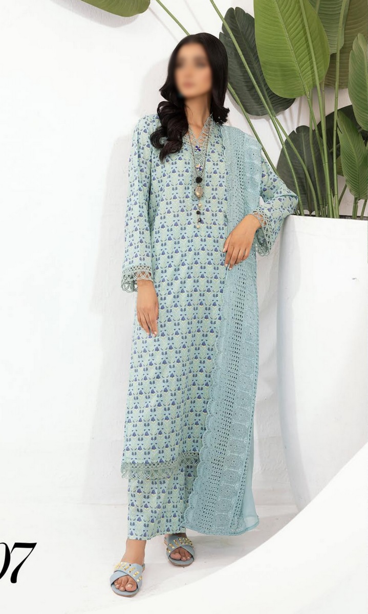 Design 07 Mahees Printed and Embroidered Lawn Collection