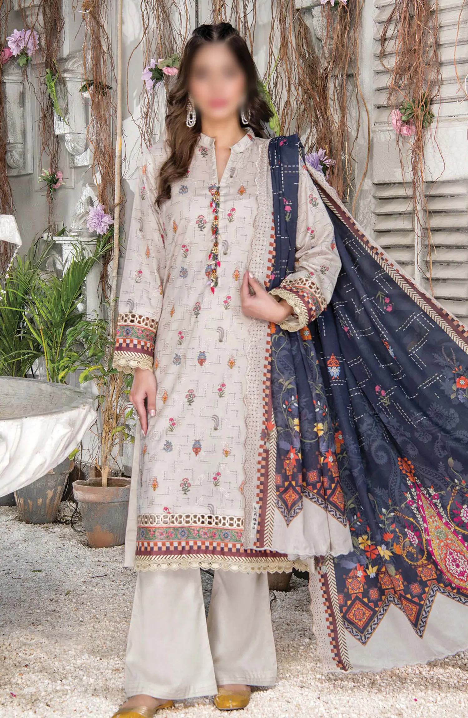 Mashaal Exclusive  Lawn Collection 2024 By Riaz Arts - Design 08