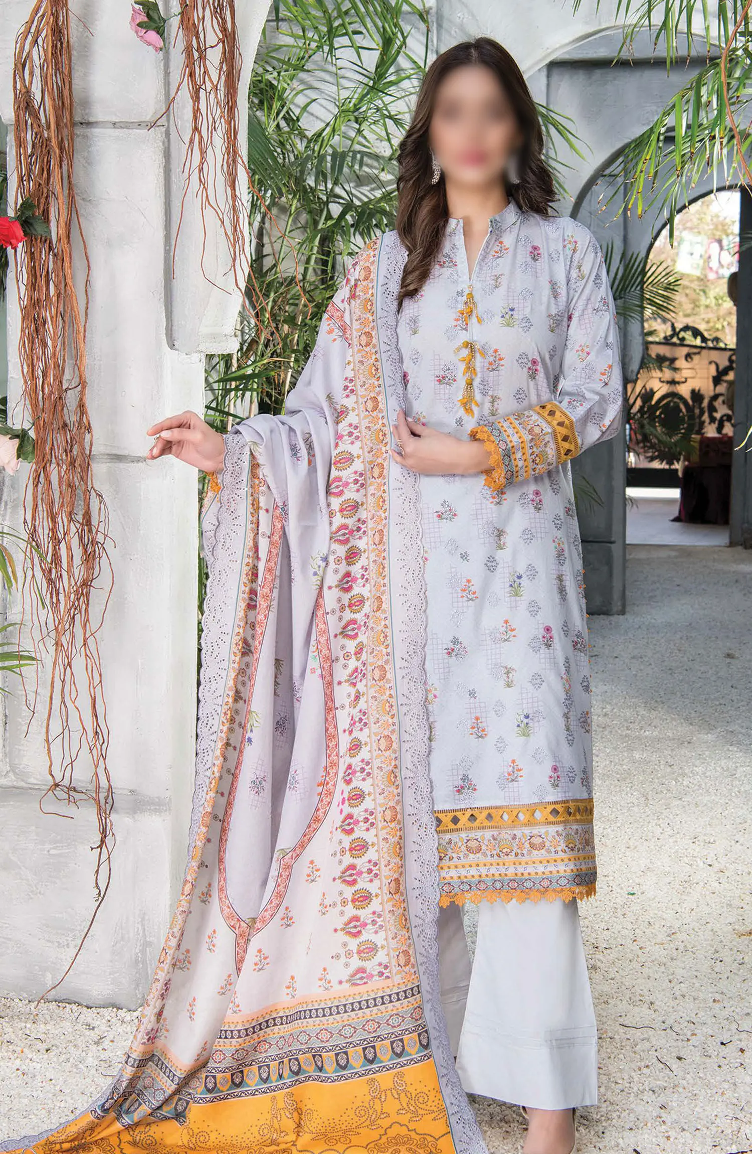 Mashaal Exclusive  Lawn Collection 2024 By Riaz Arts - Design 10