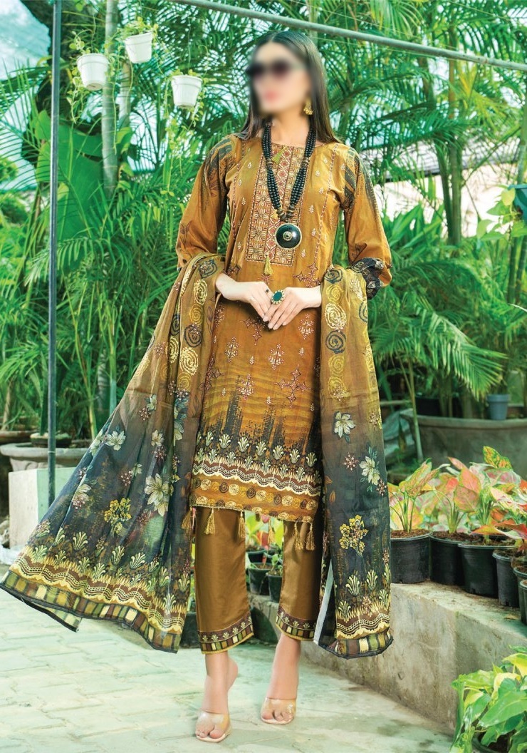 Design 10 Fantak Luxury Lawn Embroidered Collection'23 Vol 14