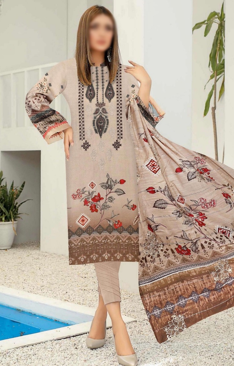 Mahay Uraan Digital Printed Embroidered Collection - Design 12