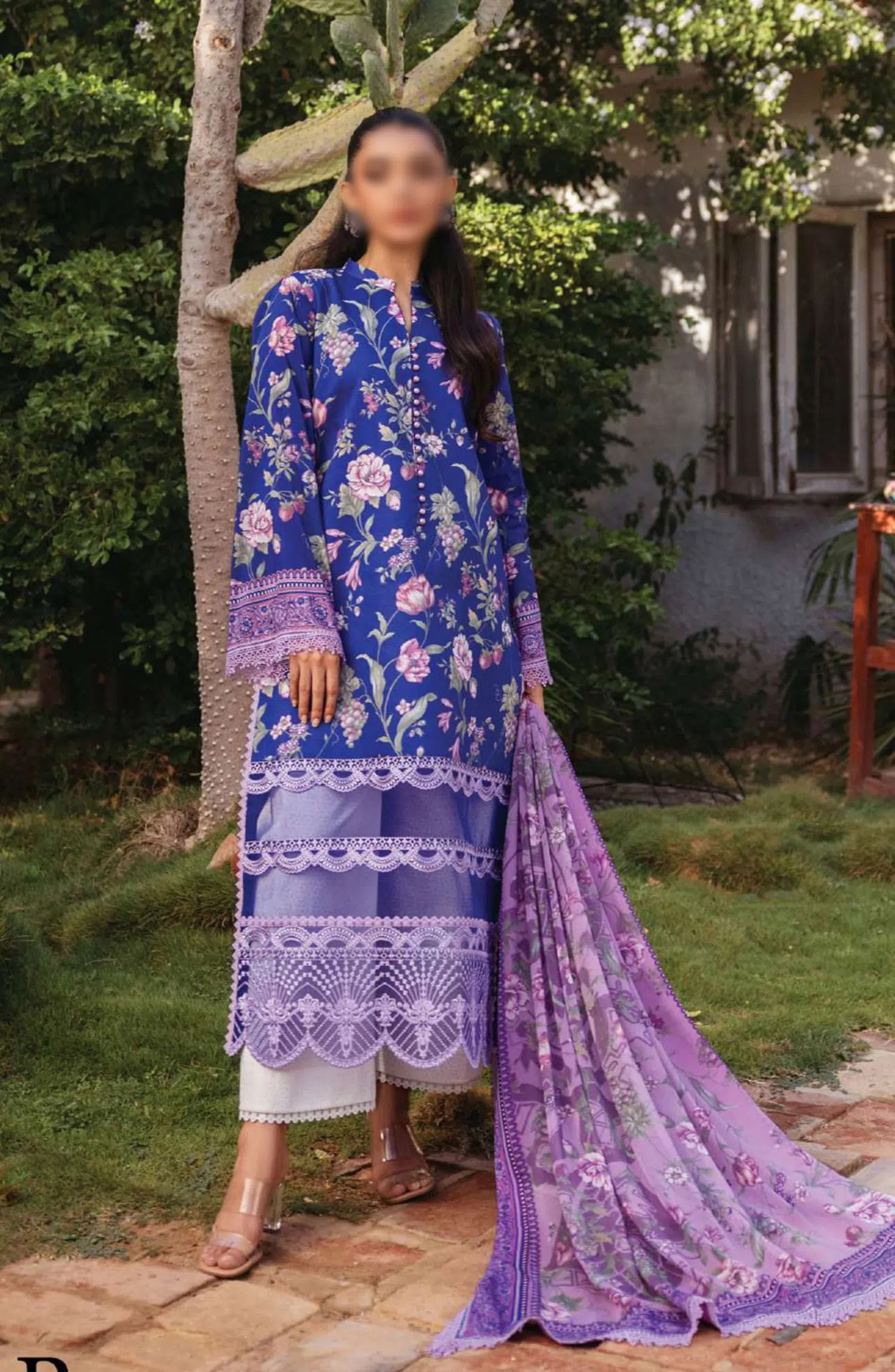 Zainab Chottani Tahra Embroidered Lawn Collection 2024 - Design 1B RYMA