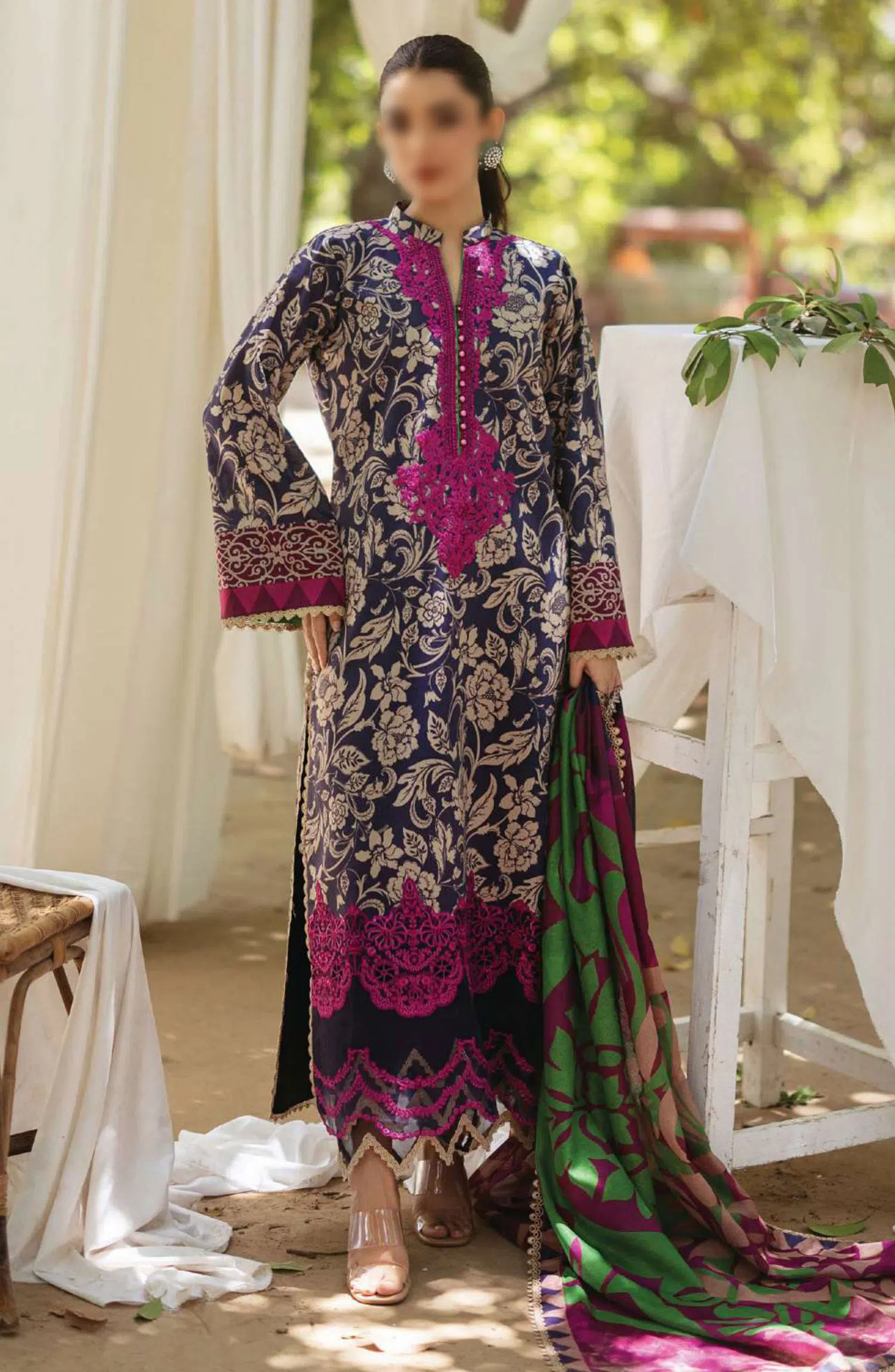 Zainab Chottani Tahra Embroidered Lawn Collection 2024 - Design 7B TAMARA