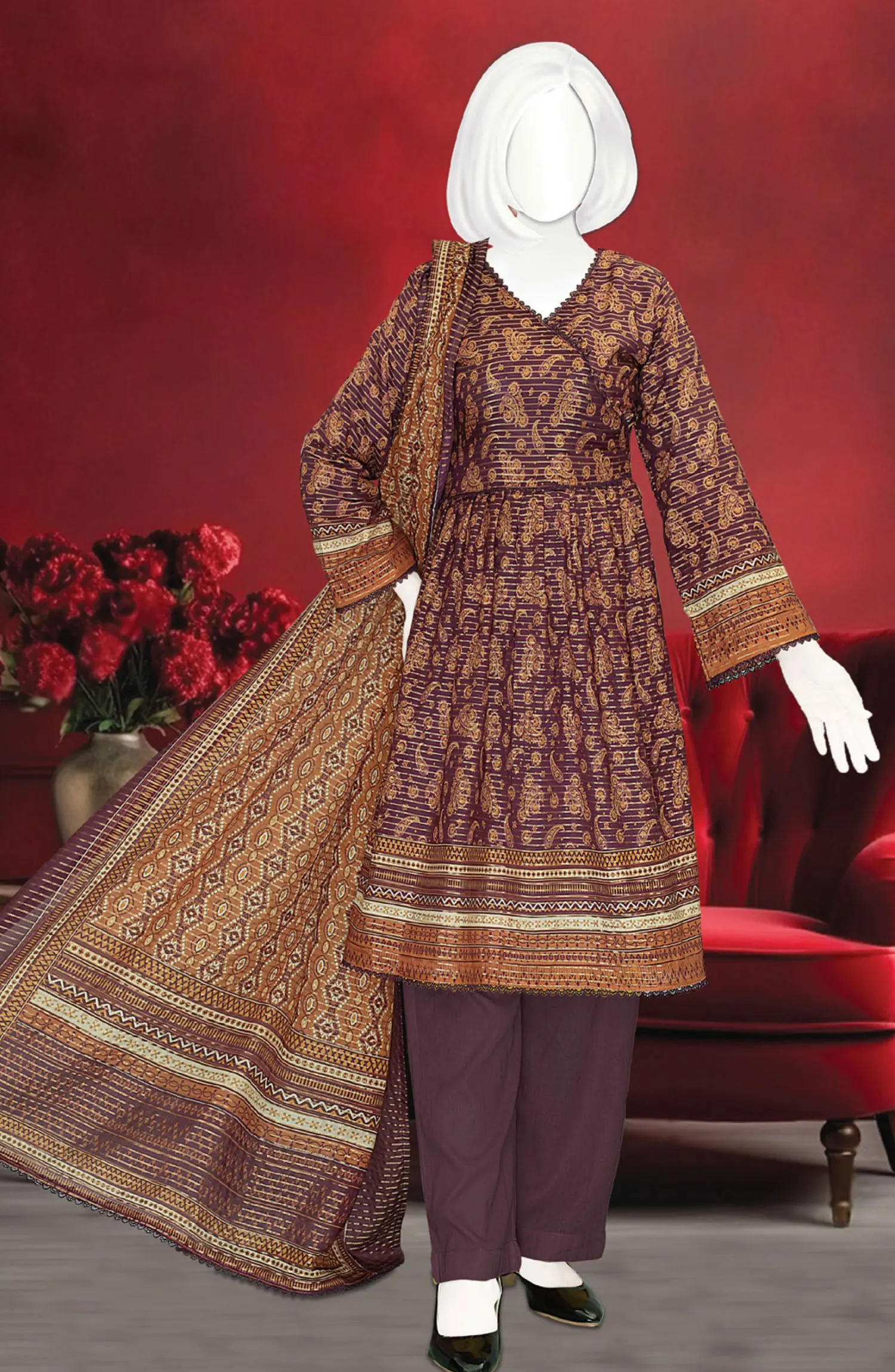 Jhurmat Digital Printed Lawn Collection 2024 - DL 105