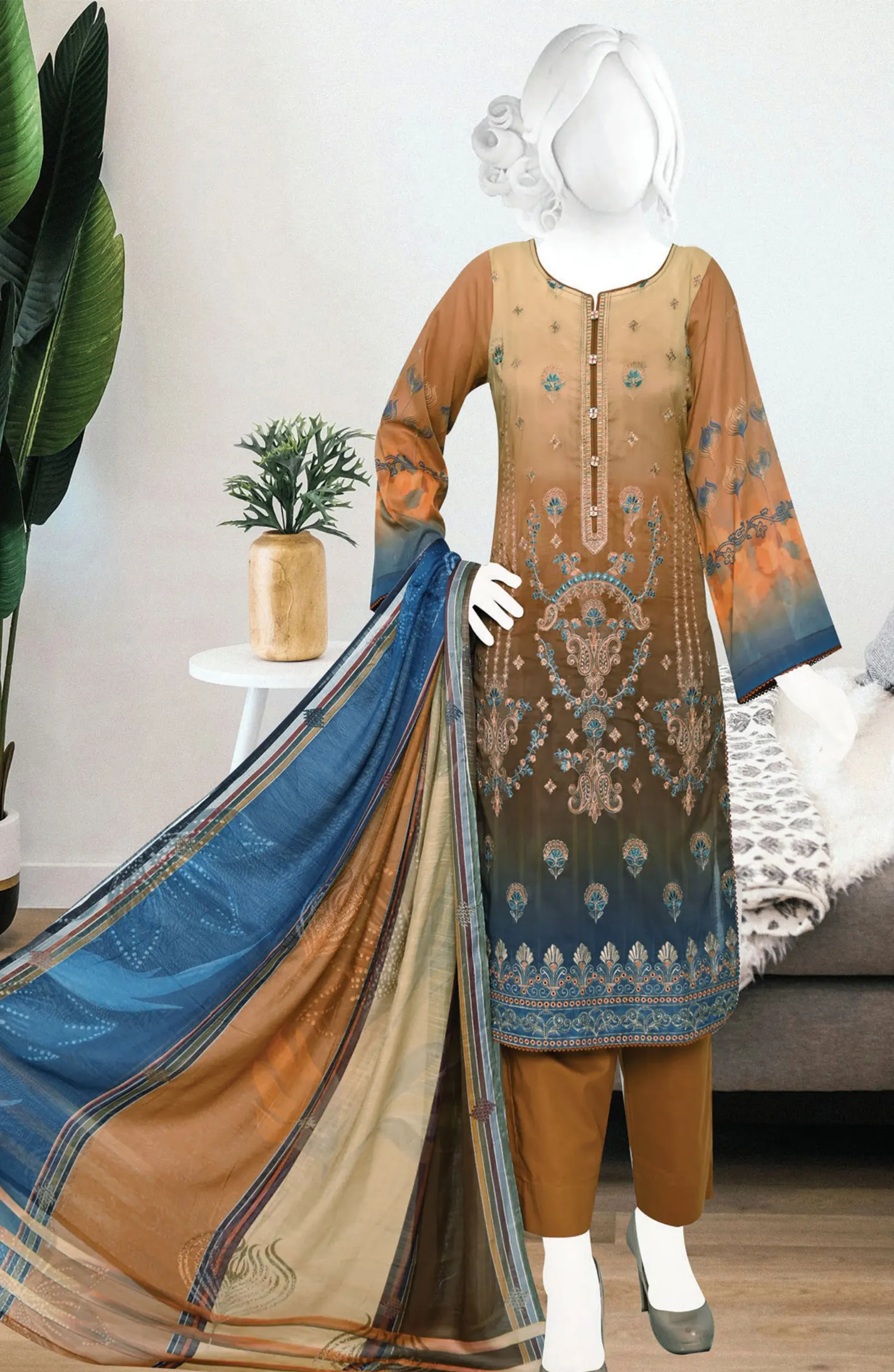 Hamna Digital Printed and Embroidered Lawn Collection - DL 1617