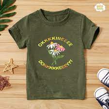 Okkay Dokkey Half Sleeves T-Shirts For Kids Green - SBT-339